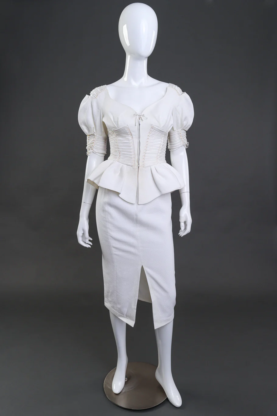 Laced Peplum Jacket & Skirt Suit