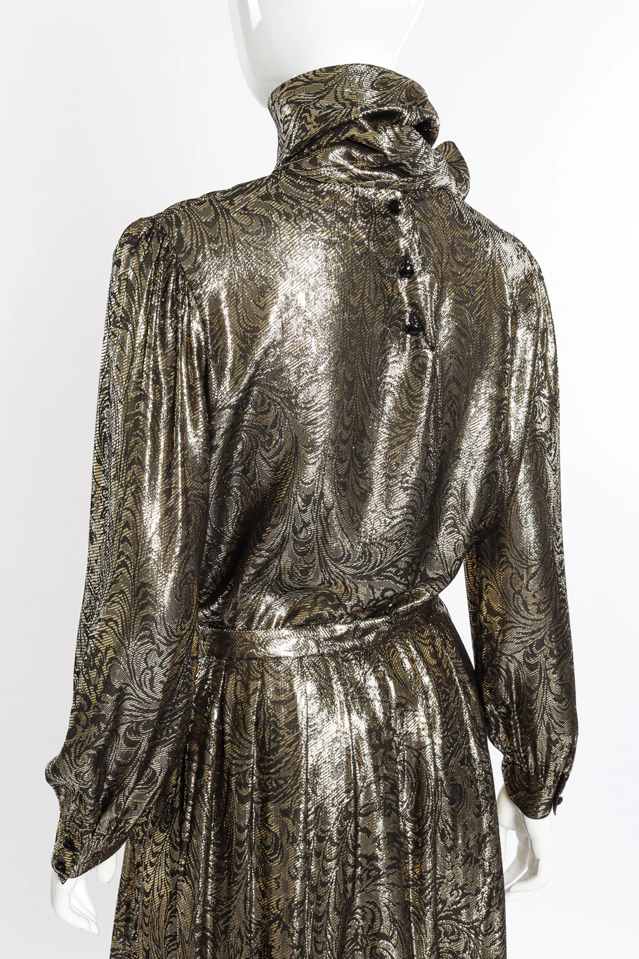 Lamé Jacquard Blouse & Skirt Set - Image 3