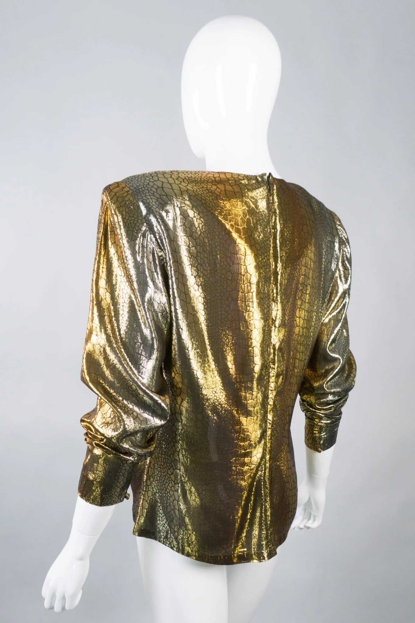 Mixed Metallics Gathered Waist Top - Image 5