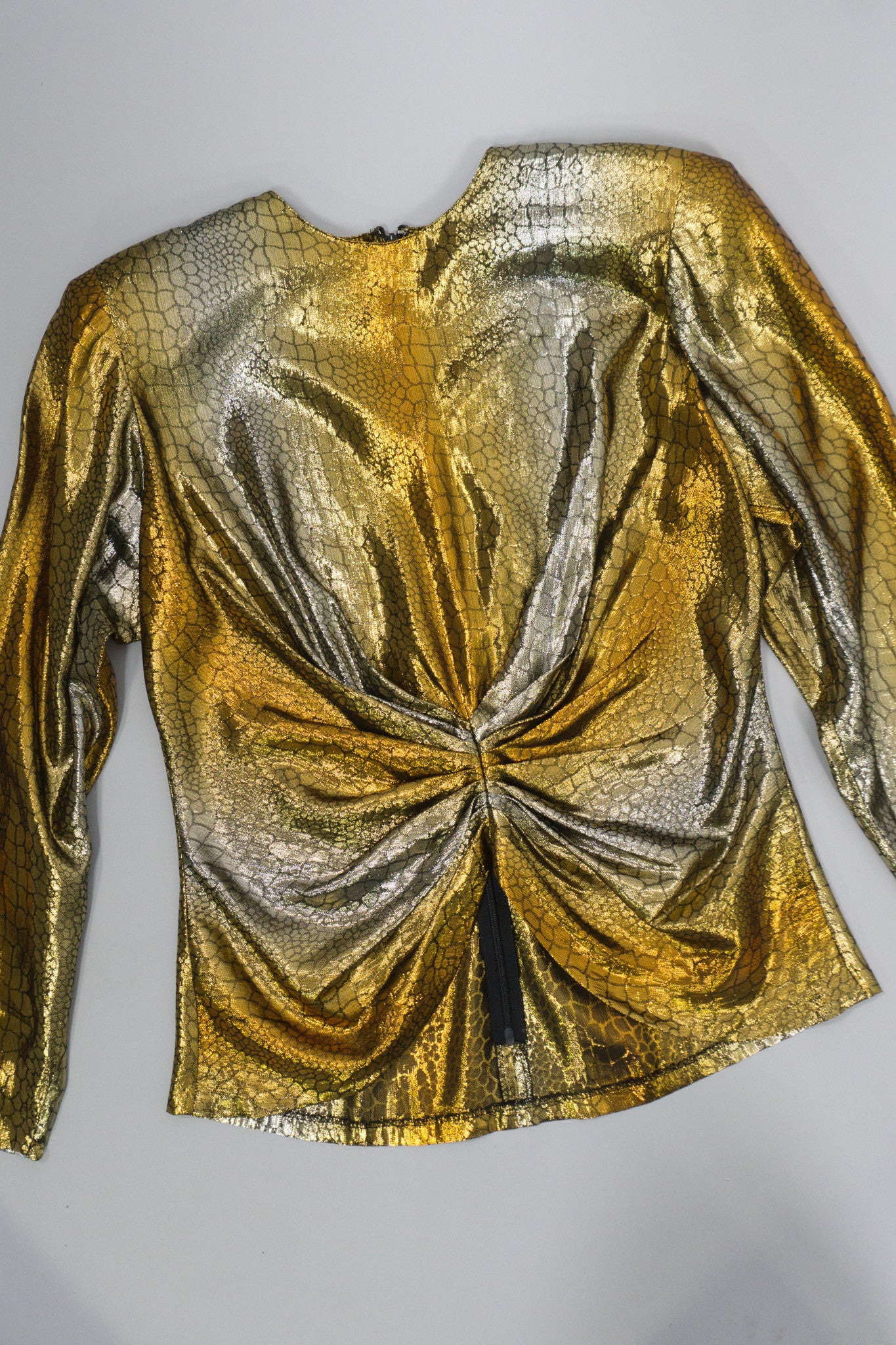 Mixed Metallics Gathered Waist Top - Image 9