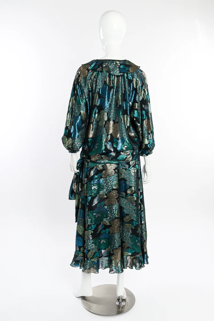 Lamé Ruffle Blouse & Skirt Set - Image 4