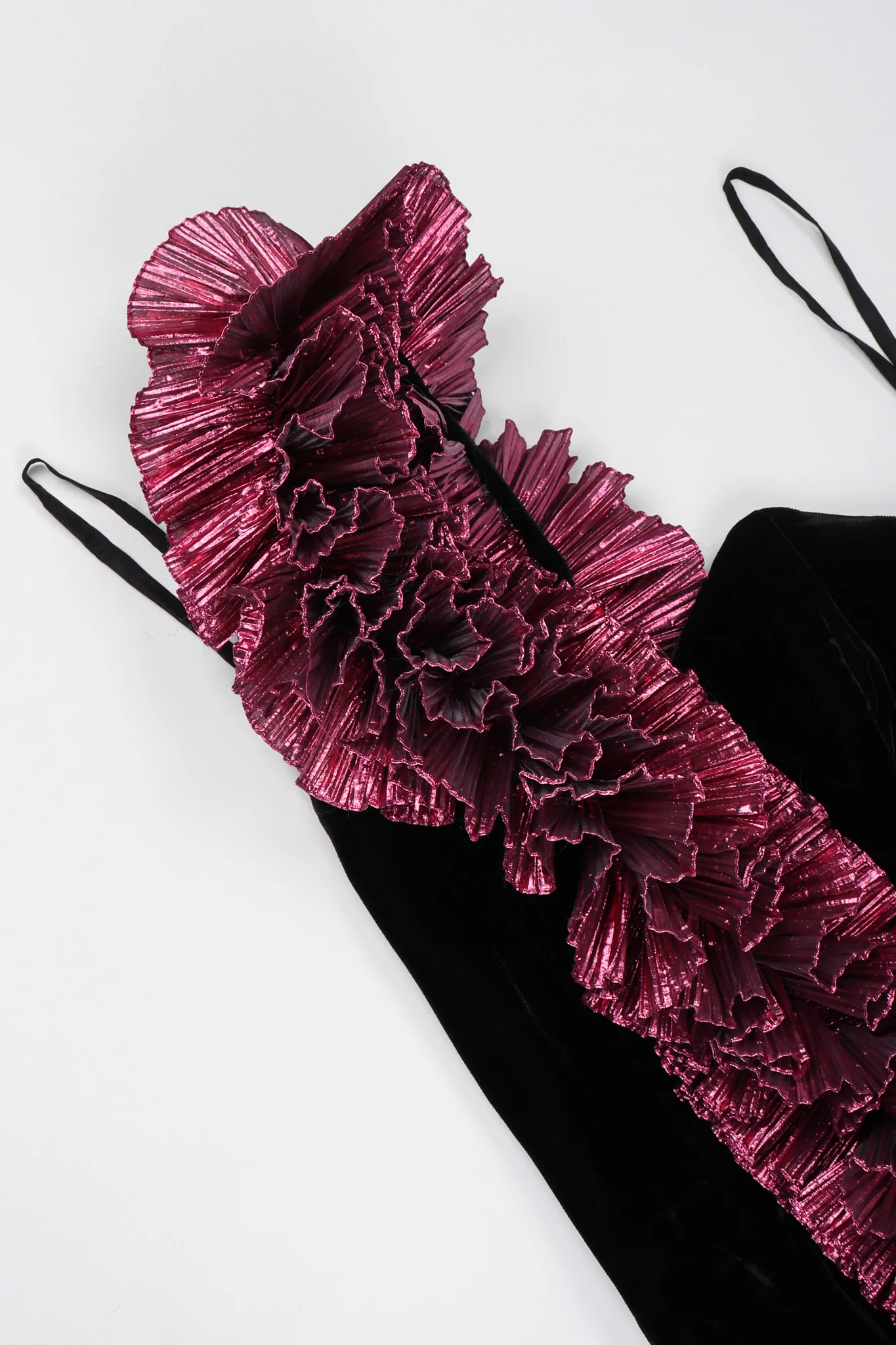 Lamé Ruffle Strap Gown - Image 14