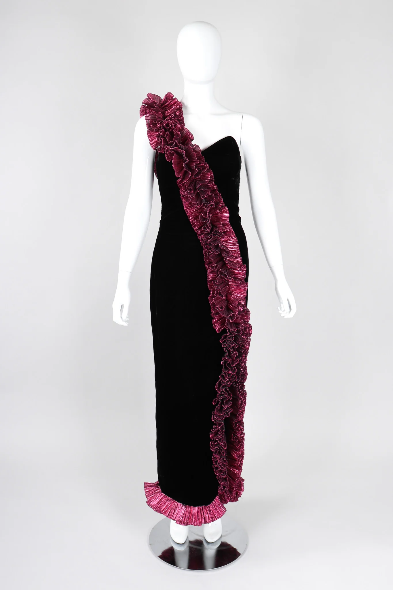 Lamé Ruffle Strap Gown - Image 3