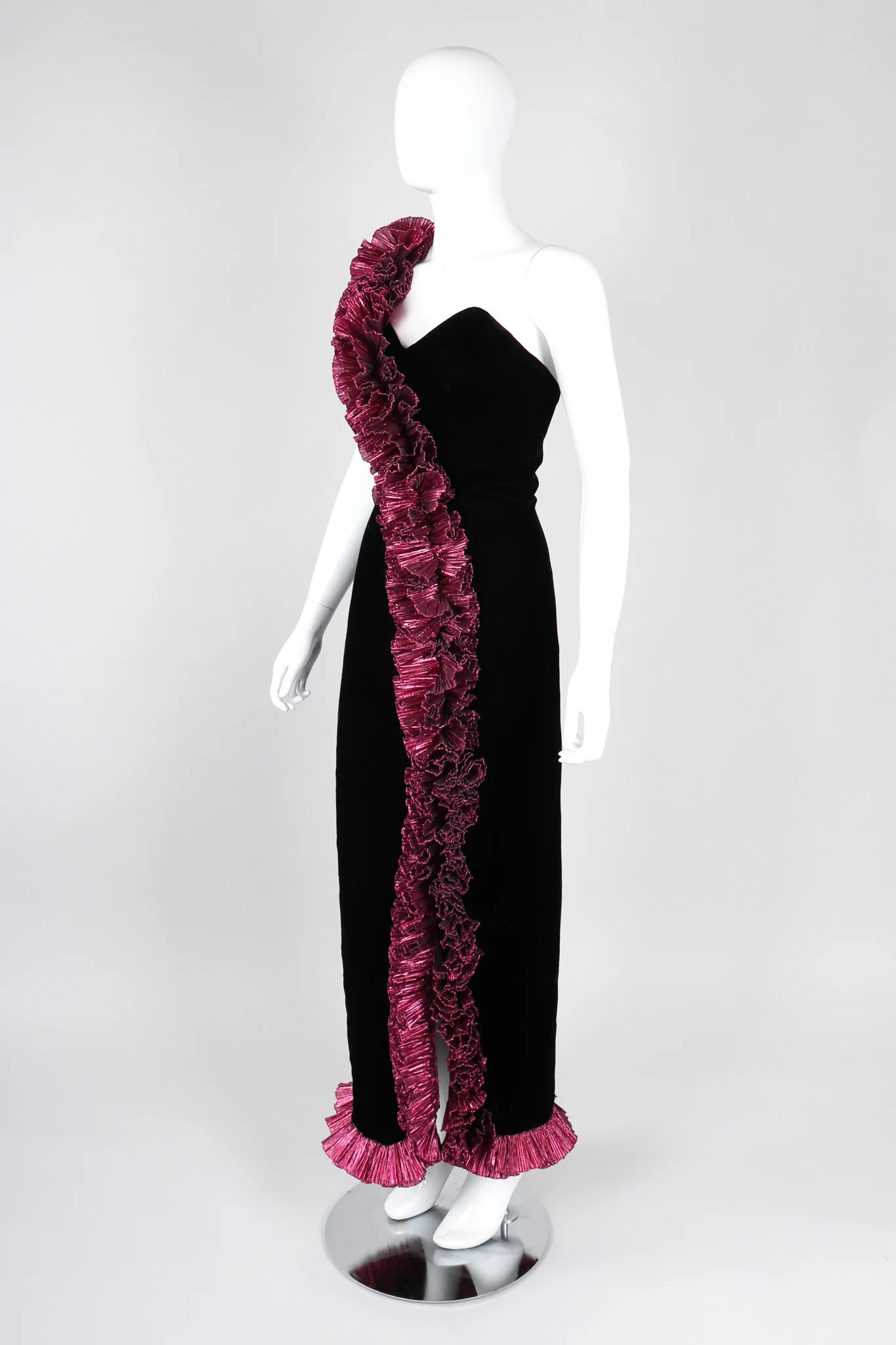 Lamé Ruffle Strap Gown - Image 4