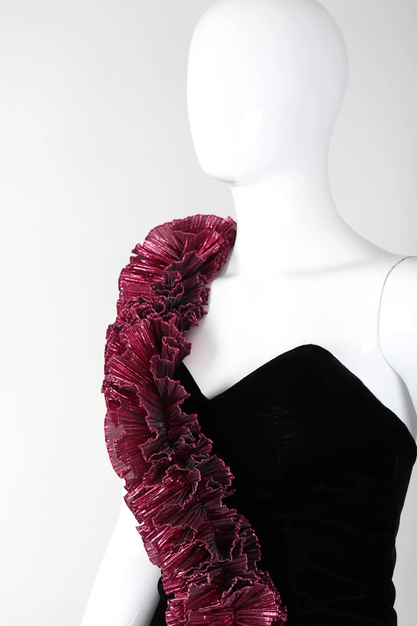 Lamé Ruffle Strap Gown - Image 9