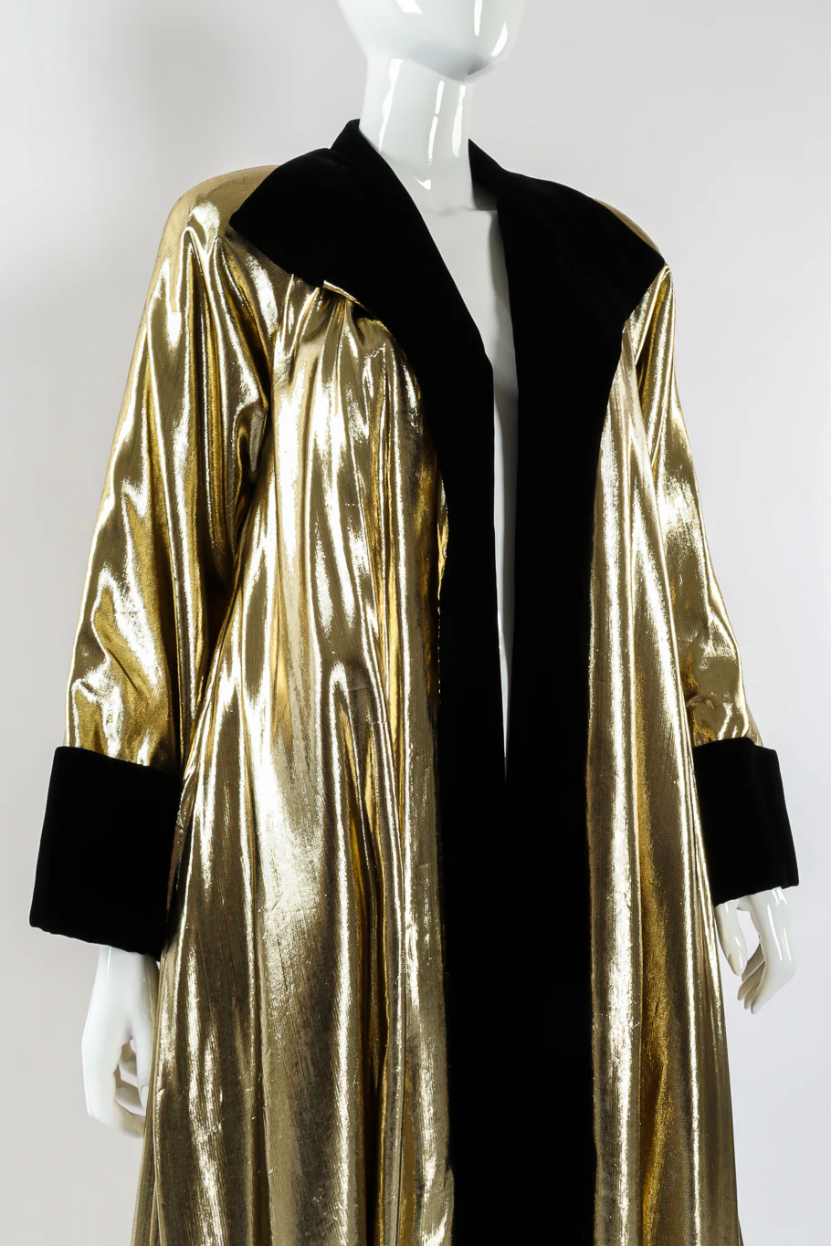 Lamé & Velvet Duster Overcoat - Image 7