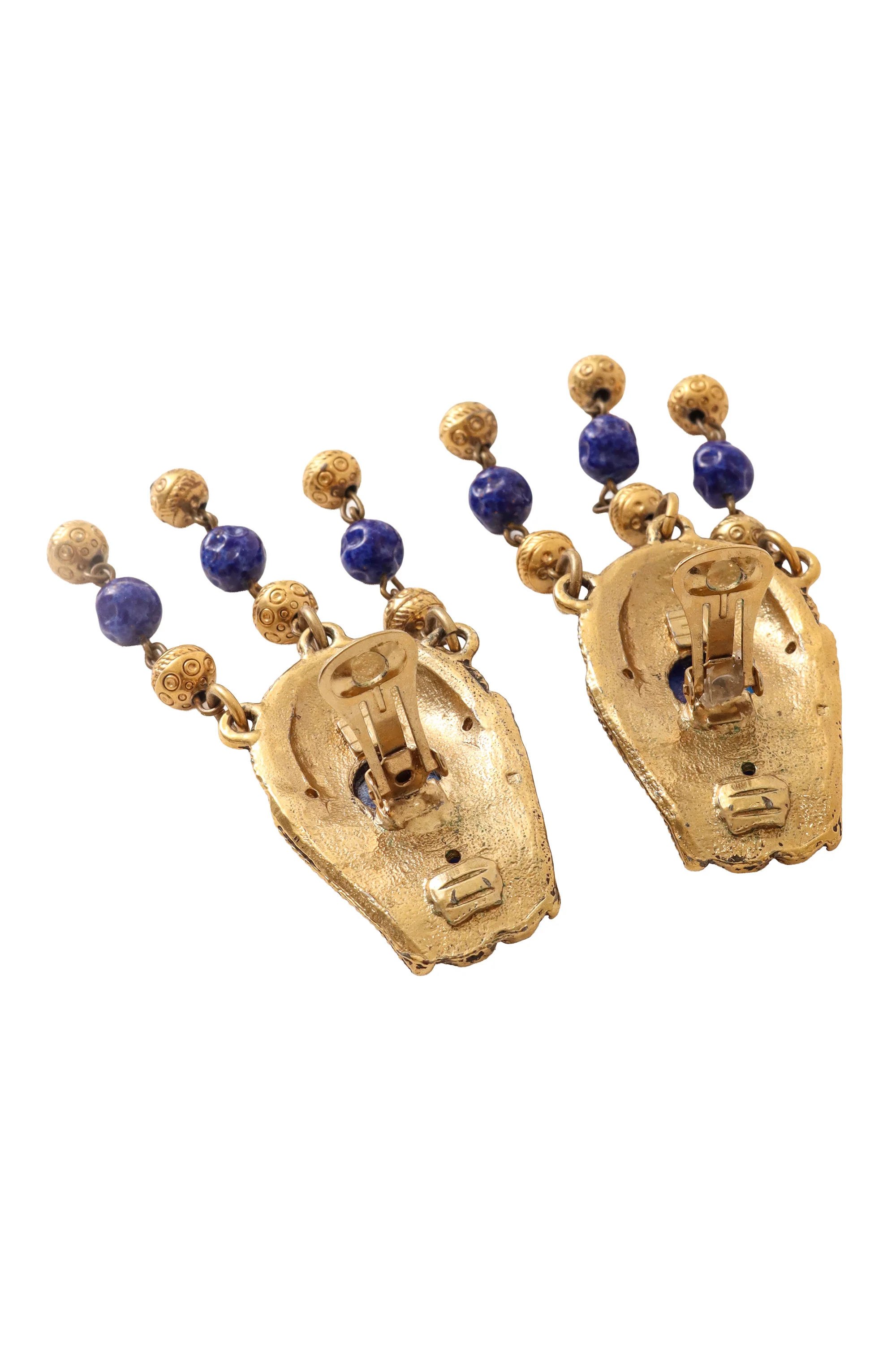 Lapis Style Bead Fringe Earrings - Image 4