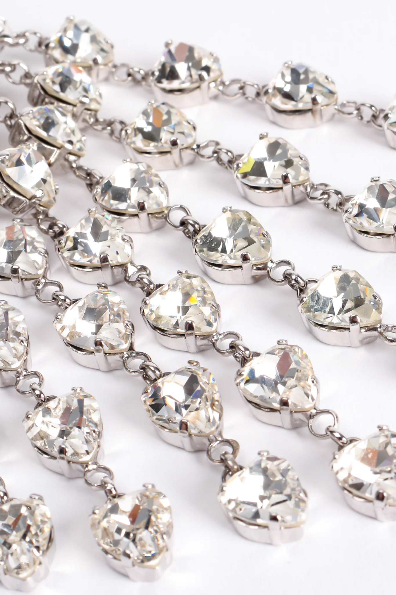 Crystal Heart Fringe Drop Earrings - Image 5