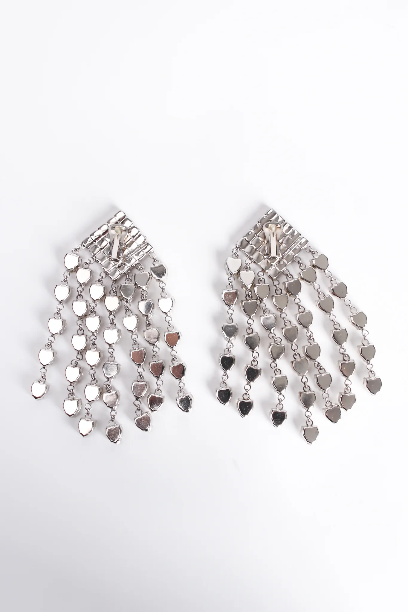 Crystal Heart Fringe Drop Earrings - Image 7