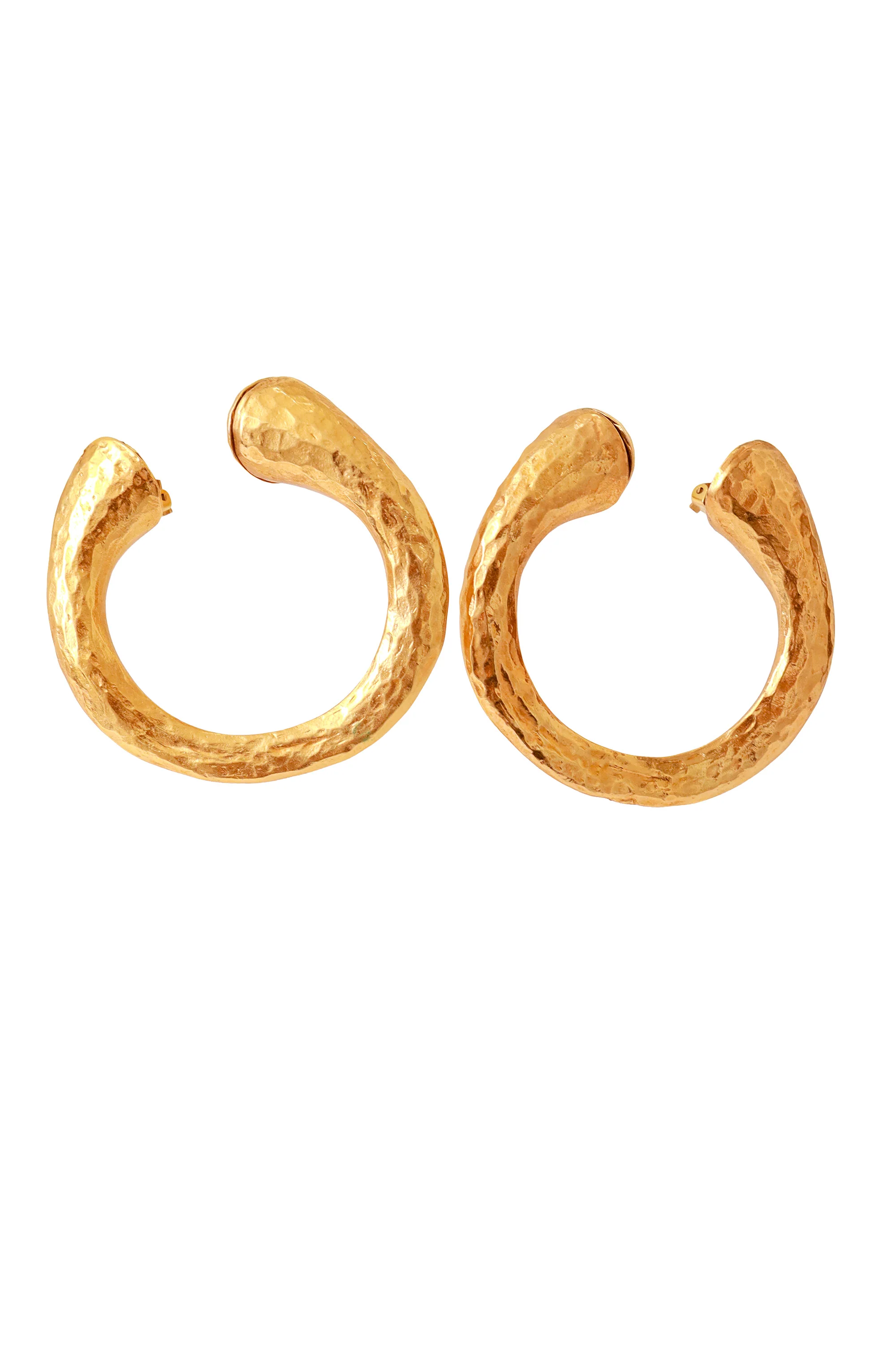 Large Hammered U-Hoop Earrings
