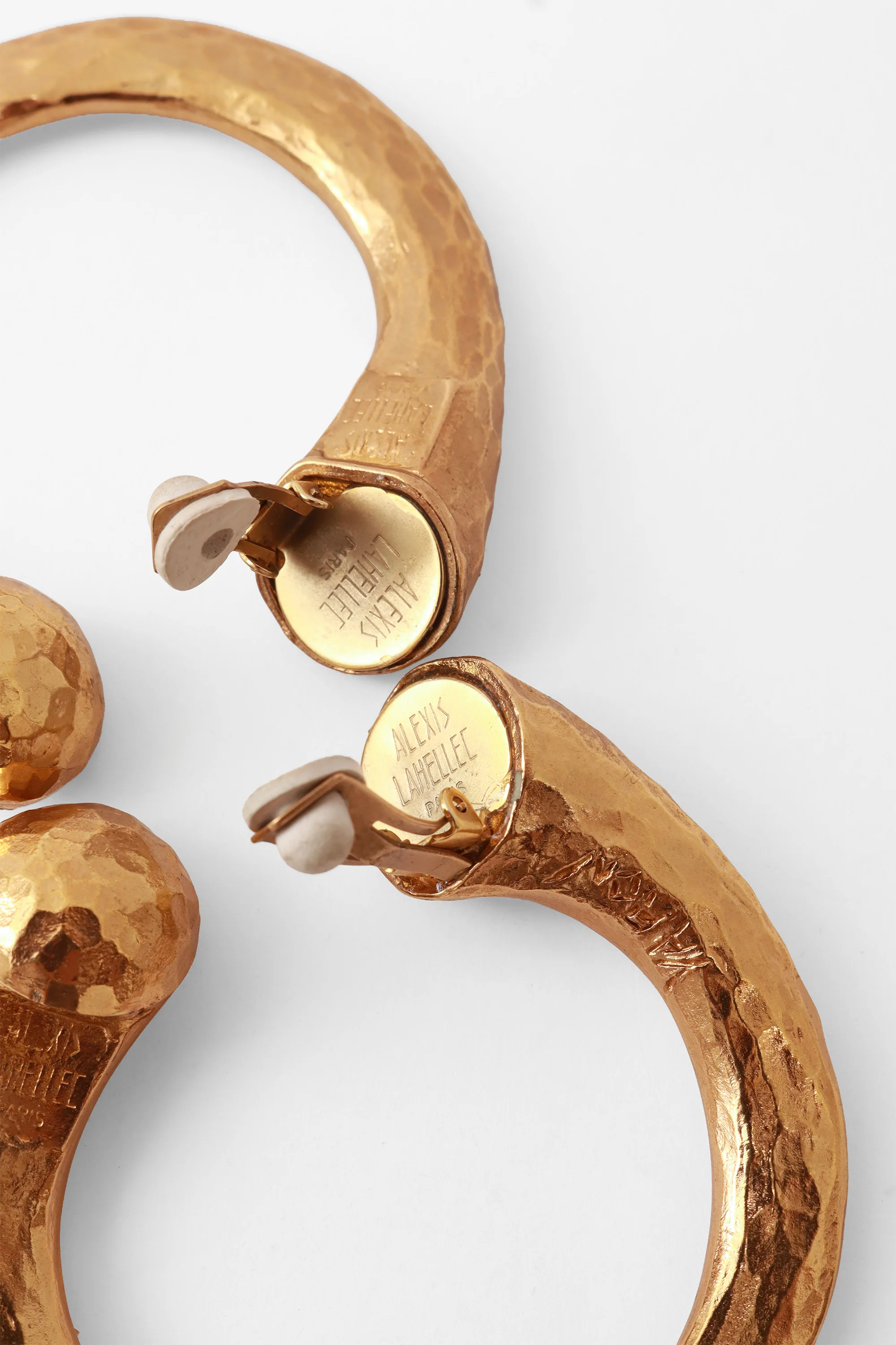 Large Hammered U-Hoop Earrings - Image 6