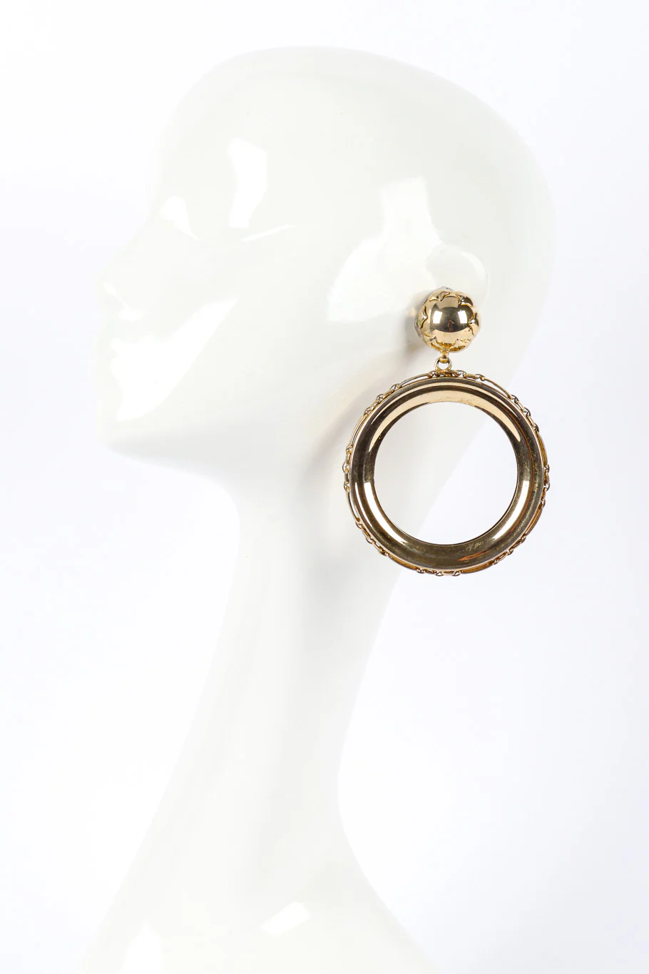Large Hoop Drop Earrings - Image 2