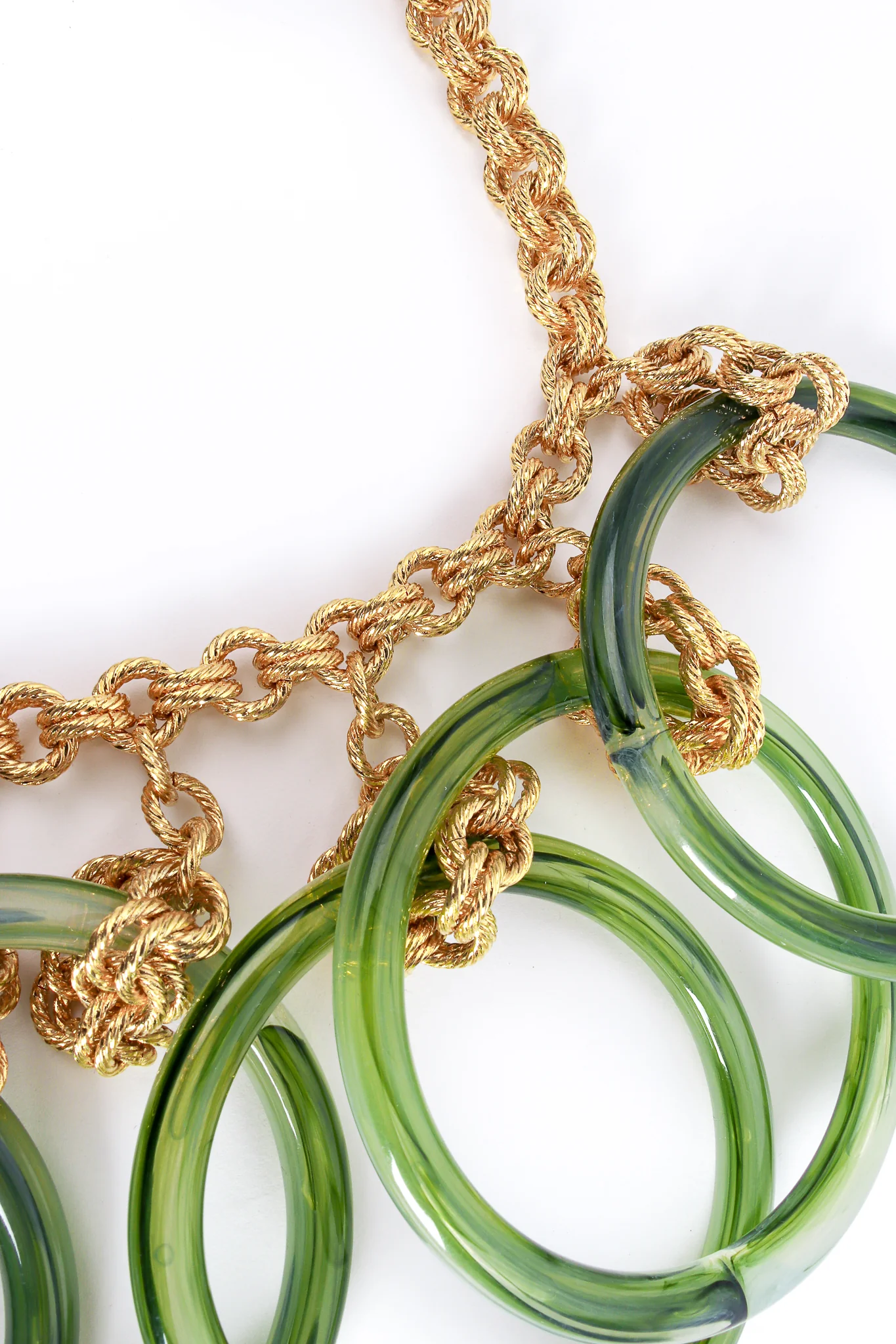 Large Lucite Rings Chain Necklace & Bangle Set - Image 11