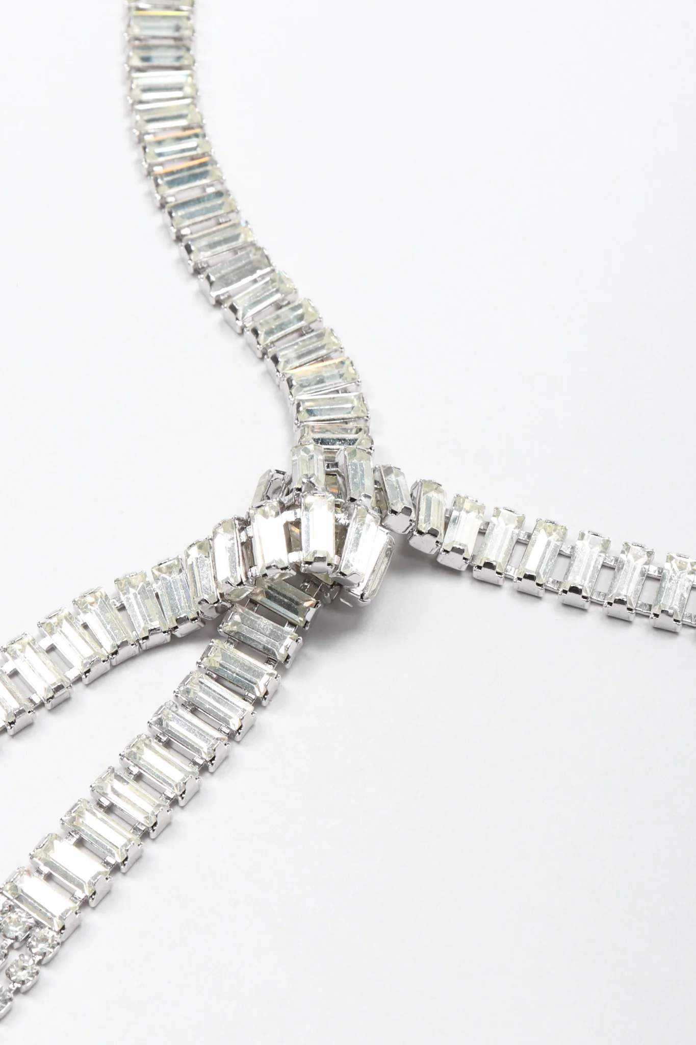 Crystal Lariat Knot Necklace - Image 3
