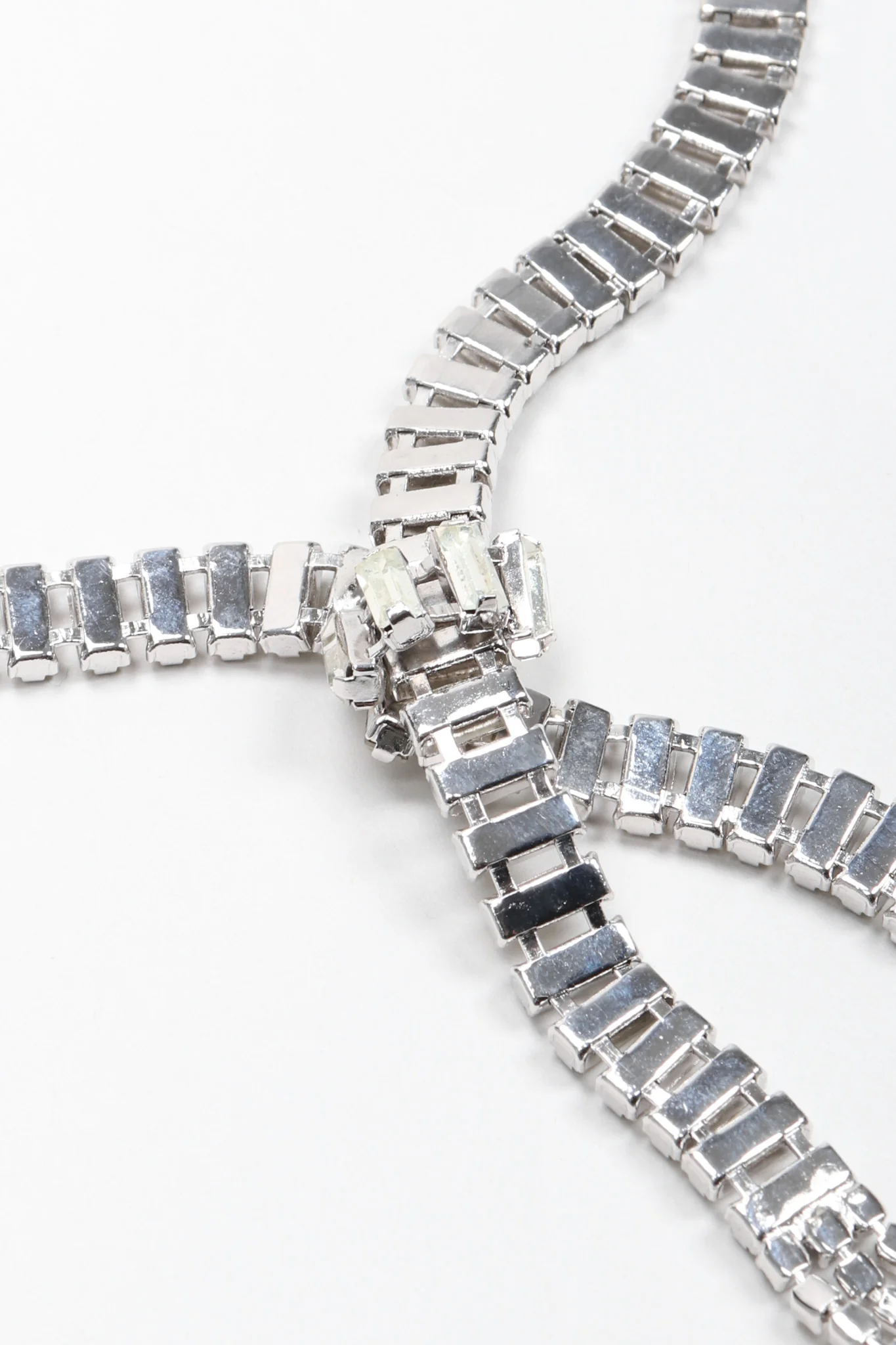 Crystal Lariat Knot Necklace - Image 4