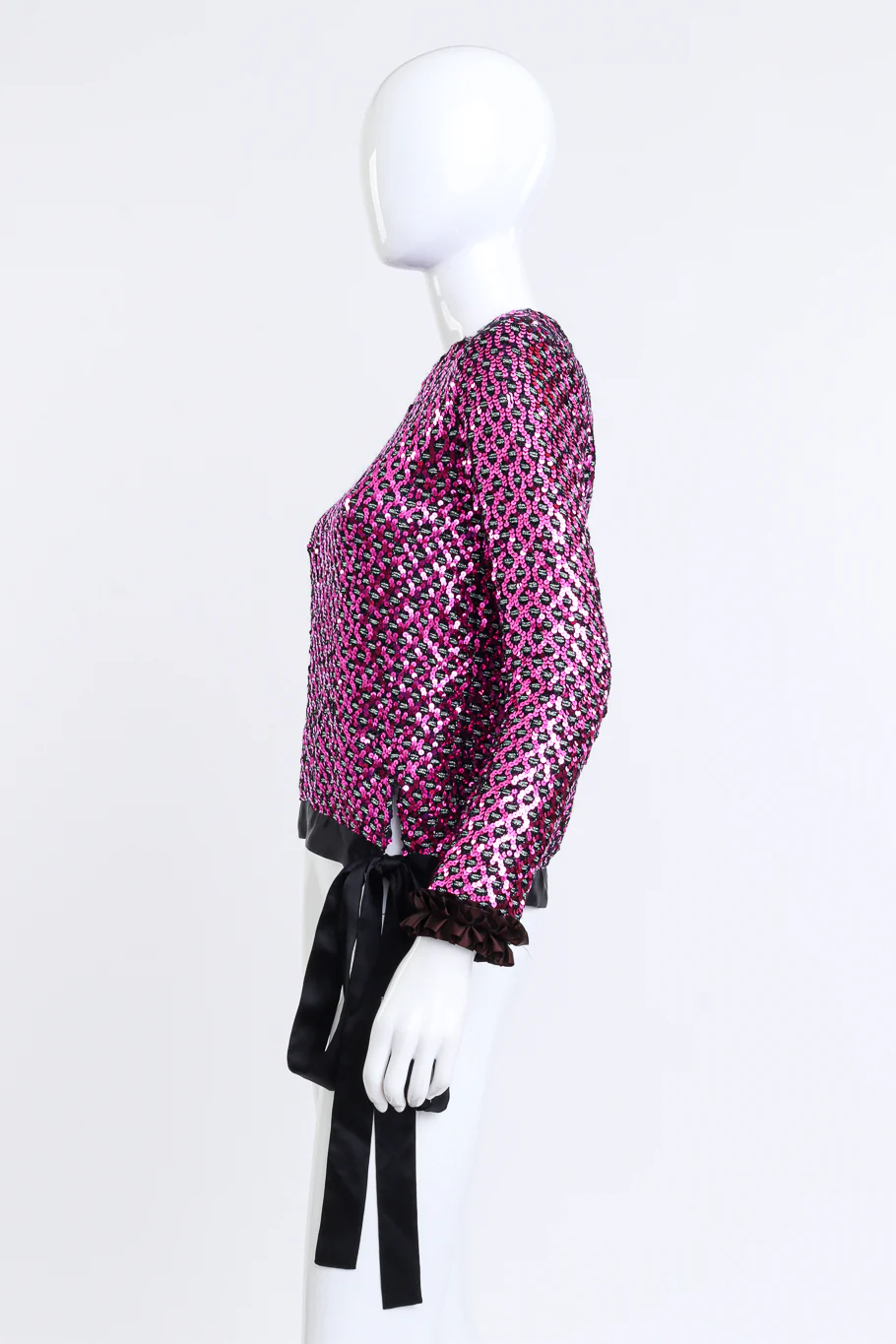 Lattice Sequin Ruffle Top - Image 2