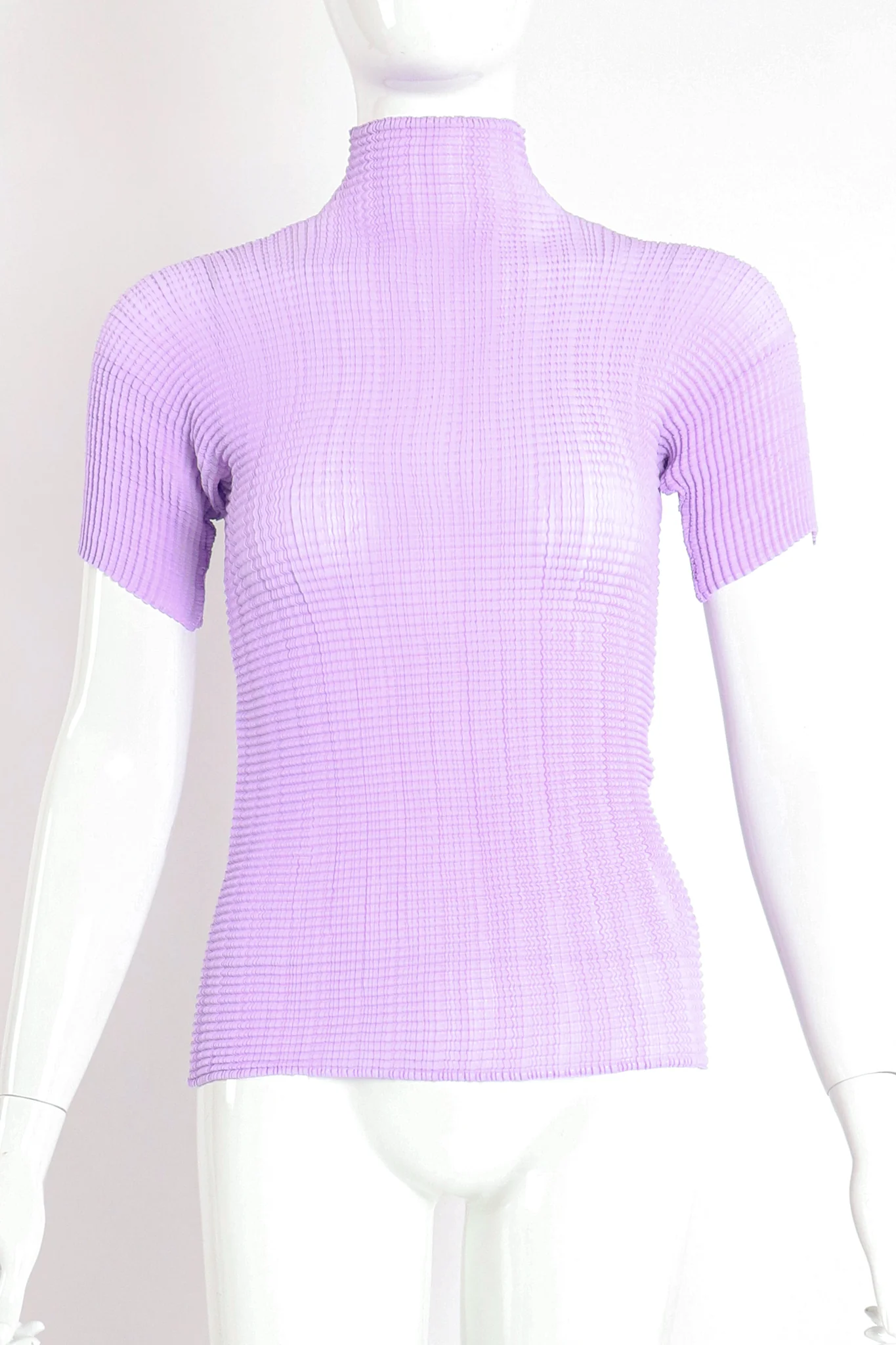 Lavender Pleated Turtleneck Top - Image 2