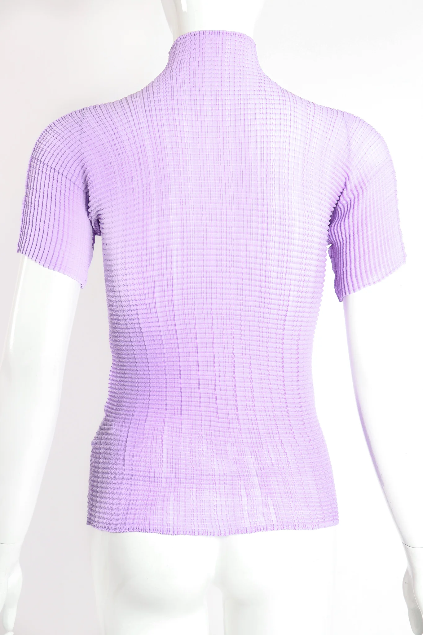 Lavender Pleated Turtleneck Top - Image 4
