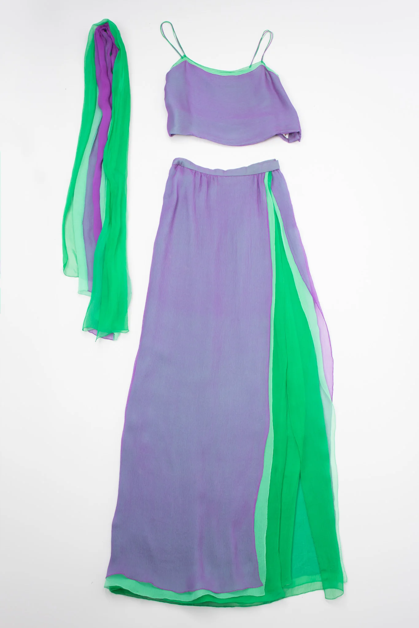 Layered Chiffon Top & Skirt Set - Image 11