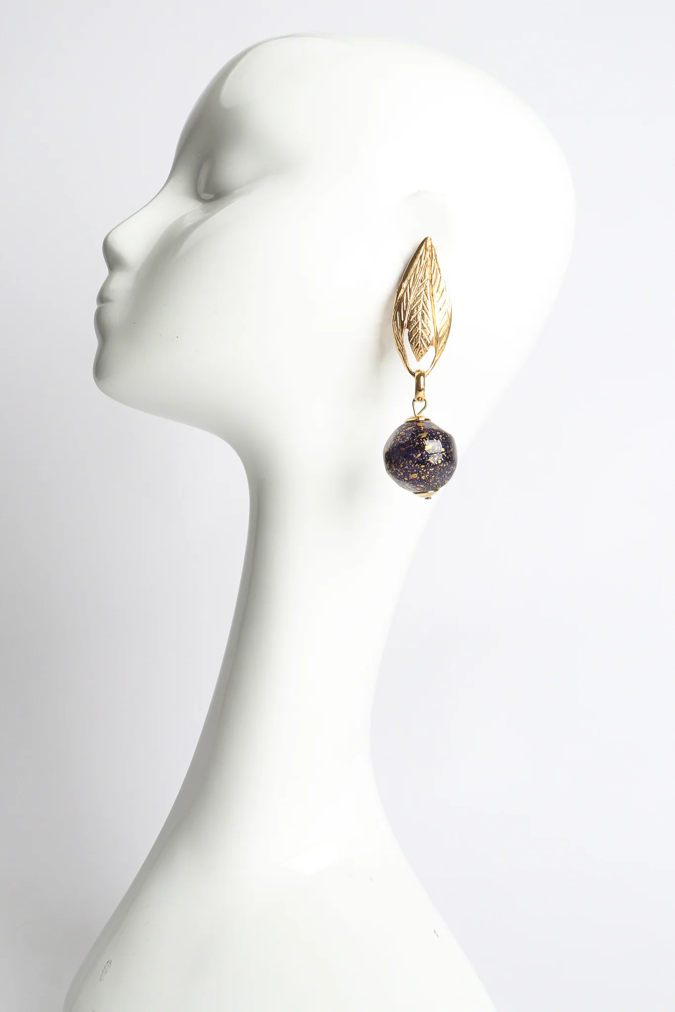 Leaf Ball Drop Earrings - Image 2