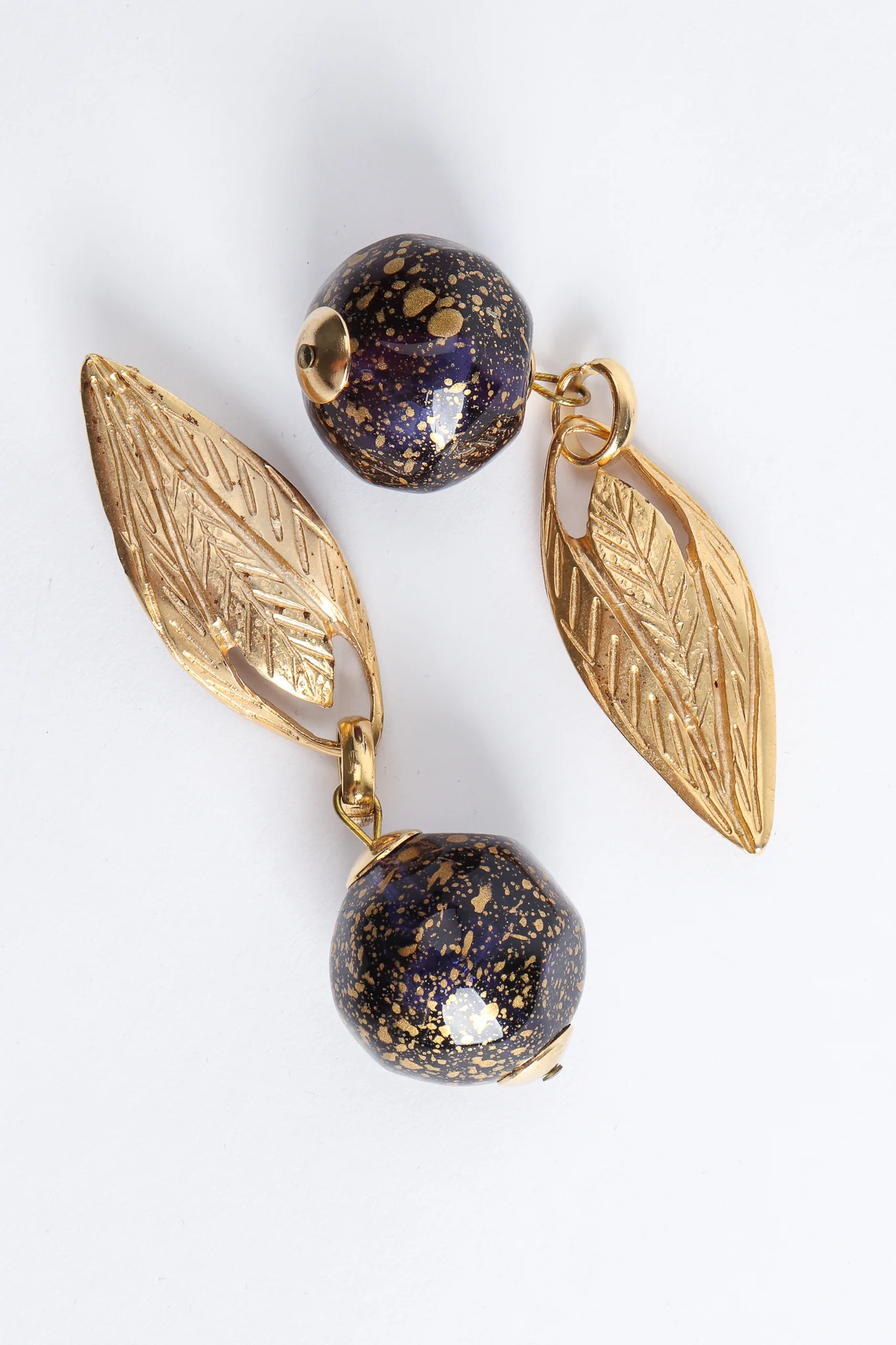 Leaf Ball Drop Earrings - Image 3