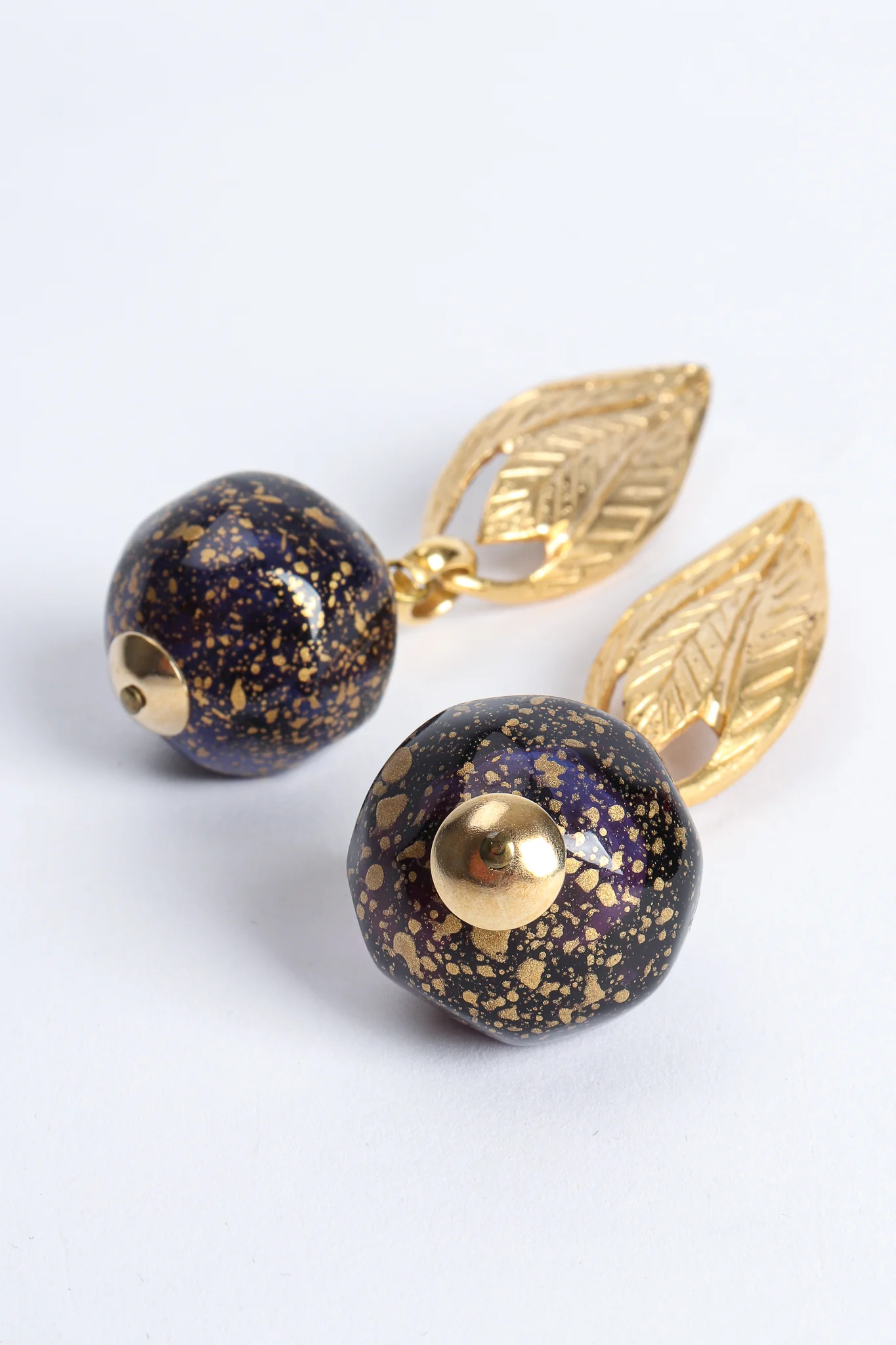 Leaf Ball Drop Earrings - Image 4