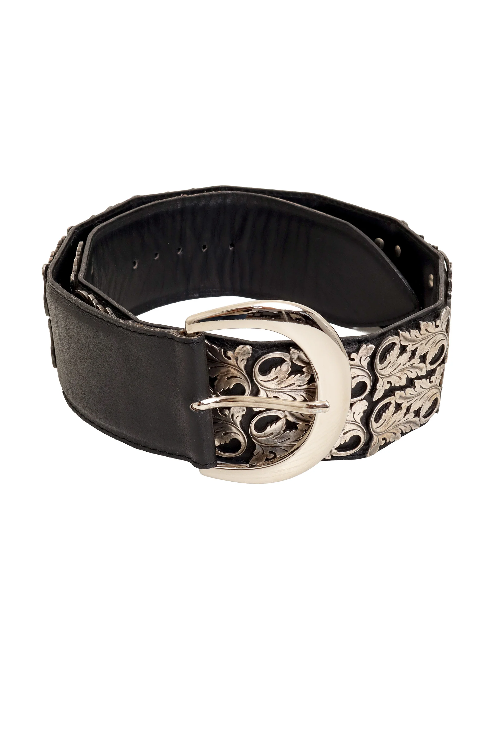 Leaf Filigree Leather Belt - Image 5