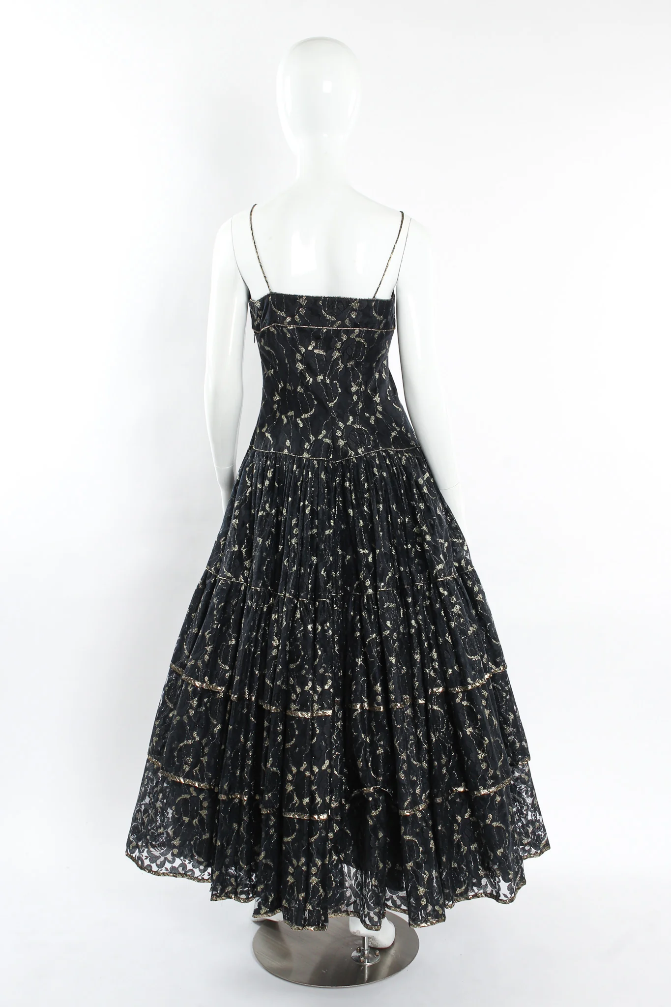 Leaf Floral Lace Tiered Gown - Image 3