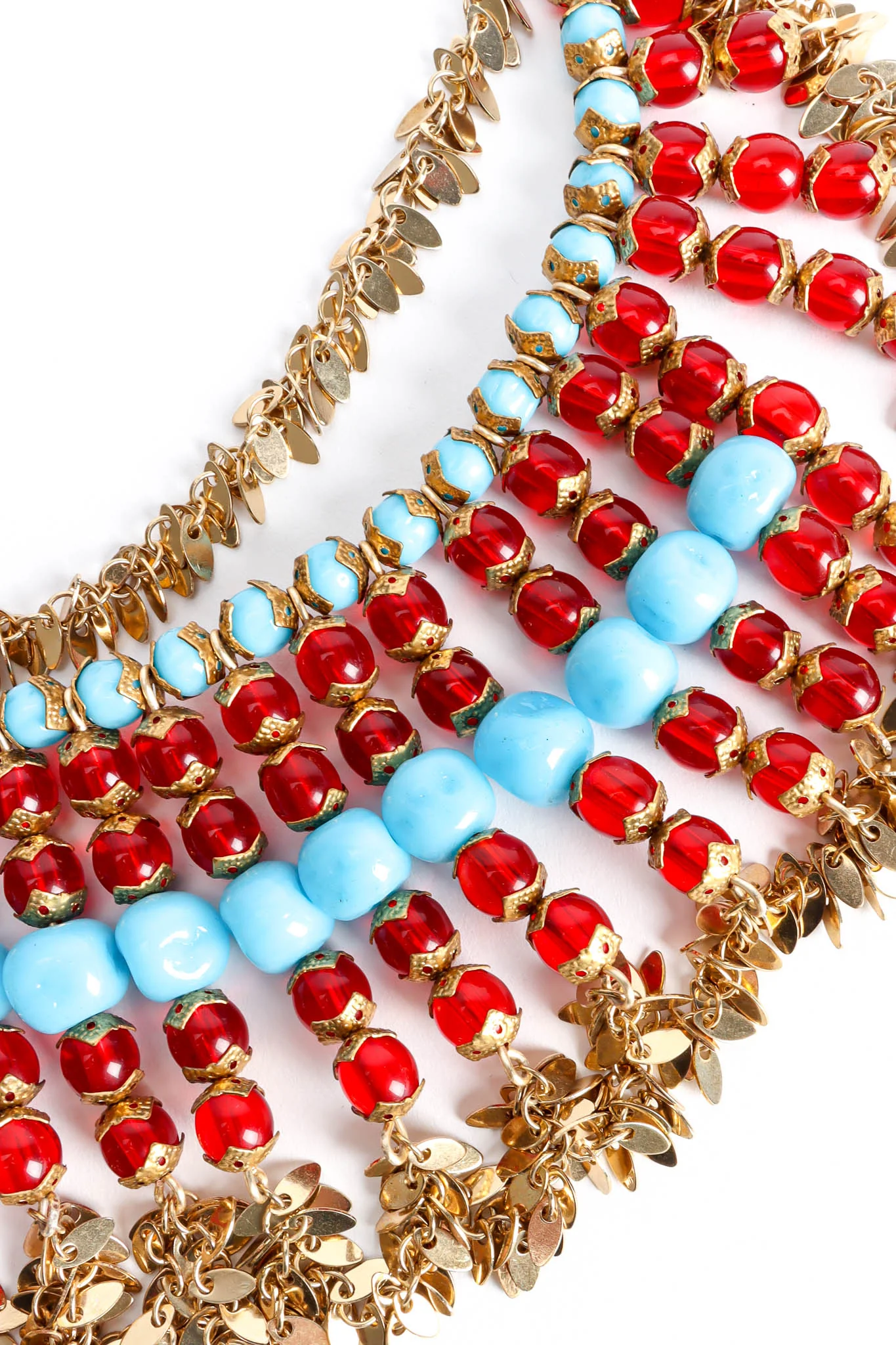 Leaf Glass Bead Bib Necklace - Image 3