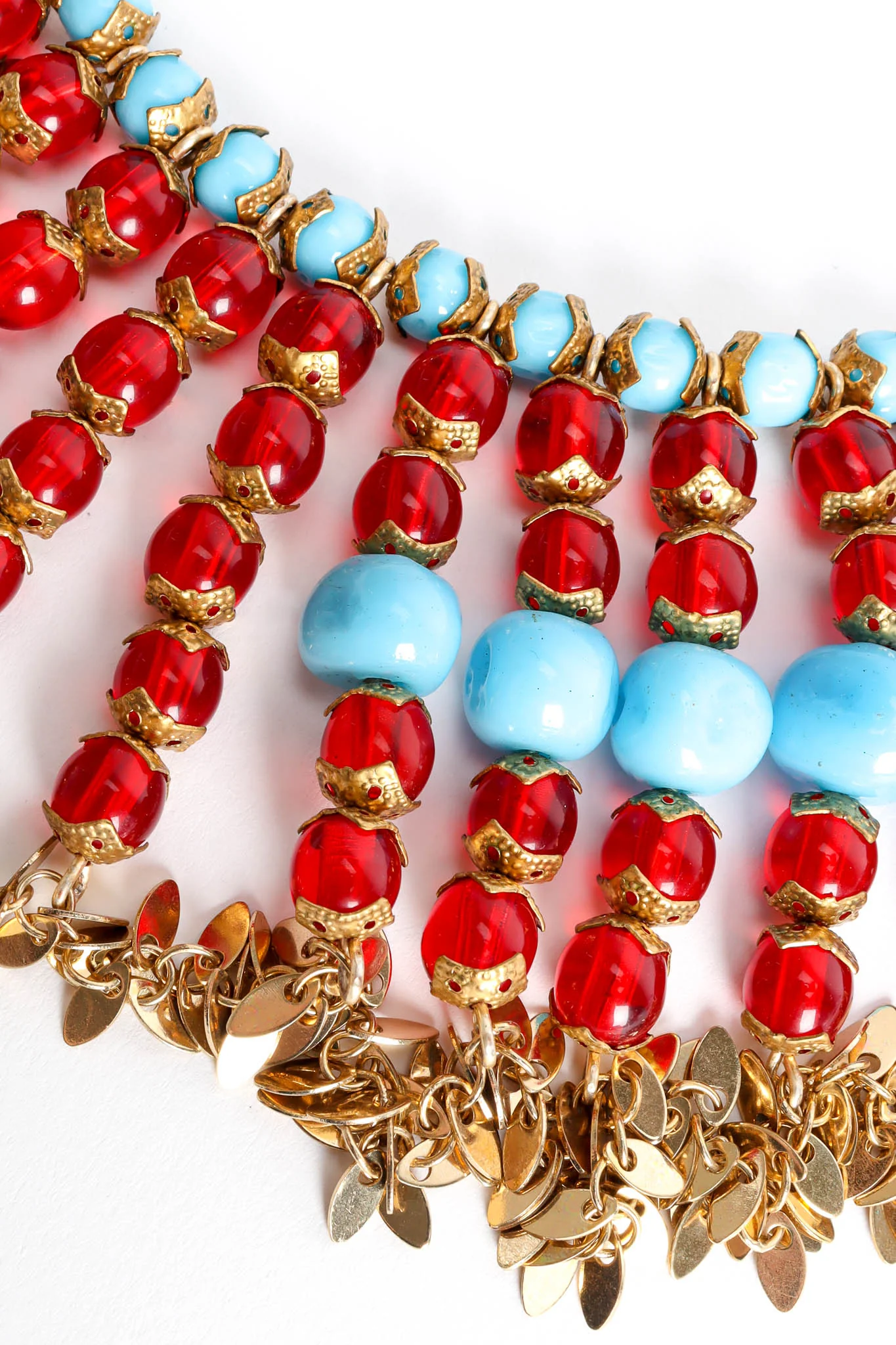 Leaf Glass Bead Bib Necklace - Image 4