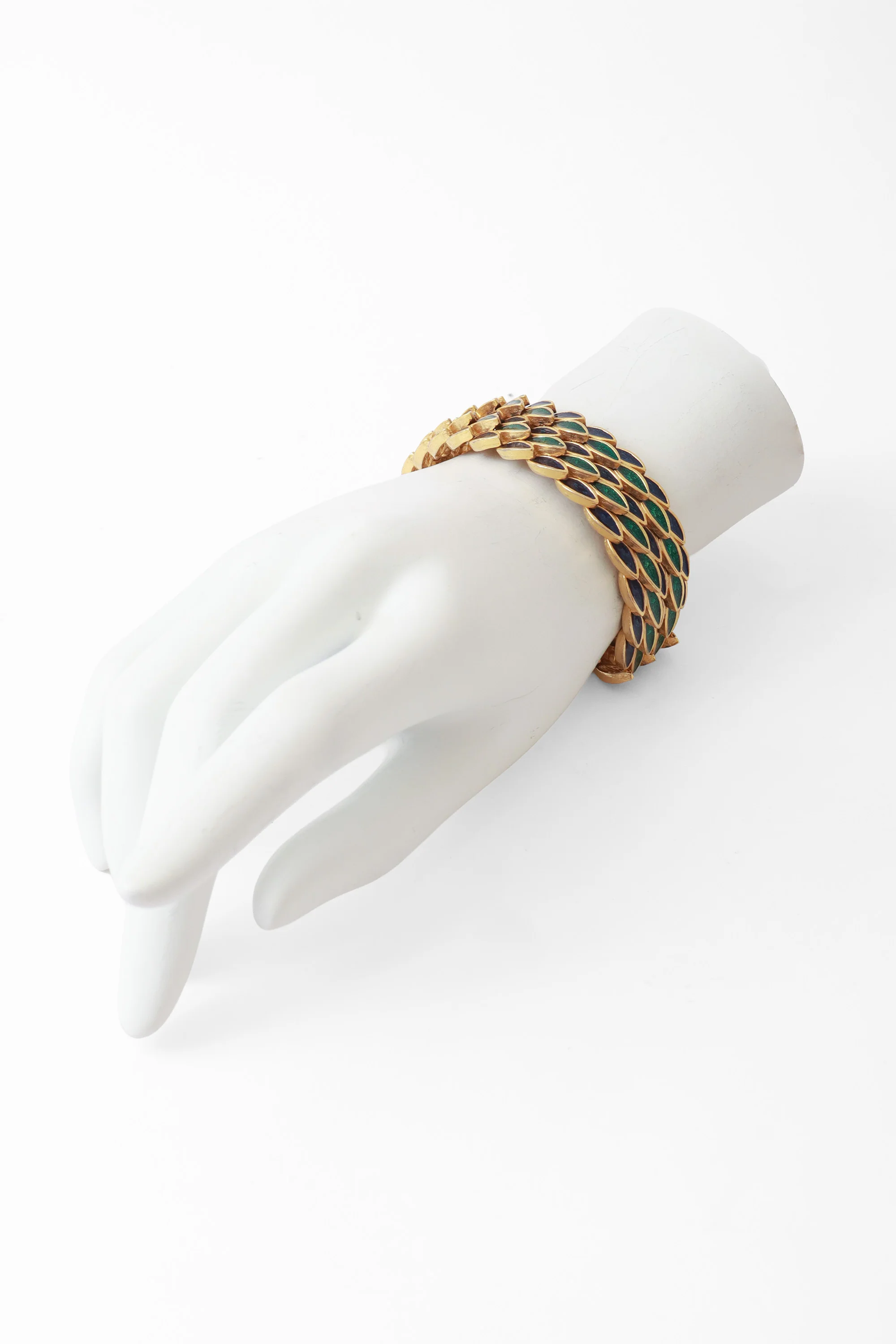 Enamel Leaf Motif Bracelet - Image 2