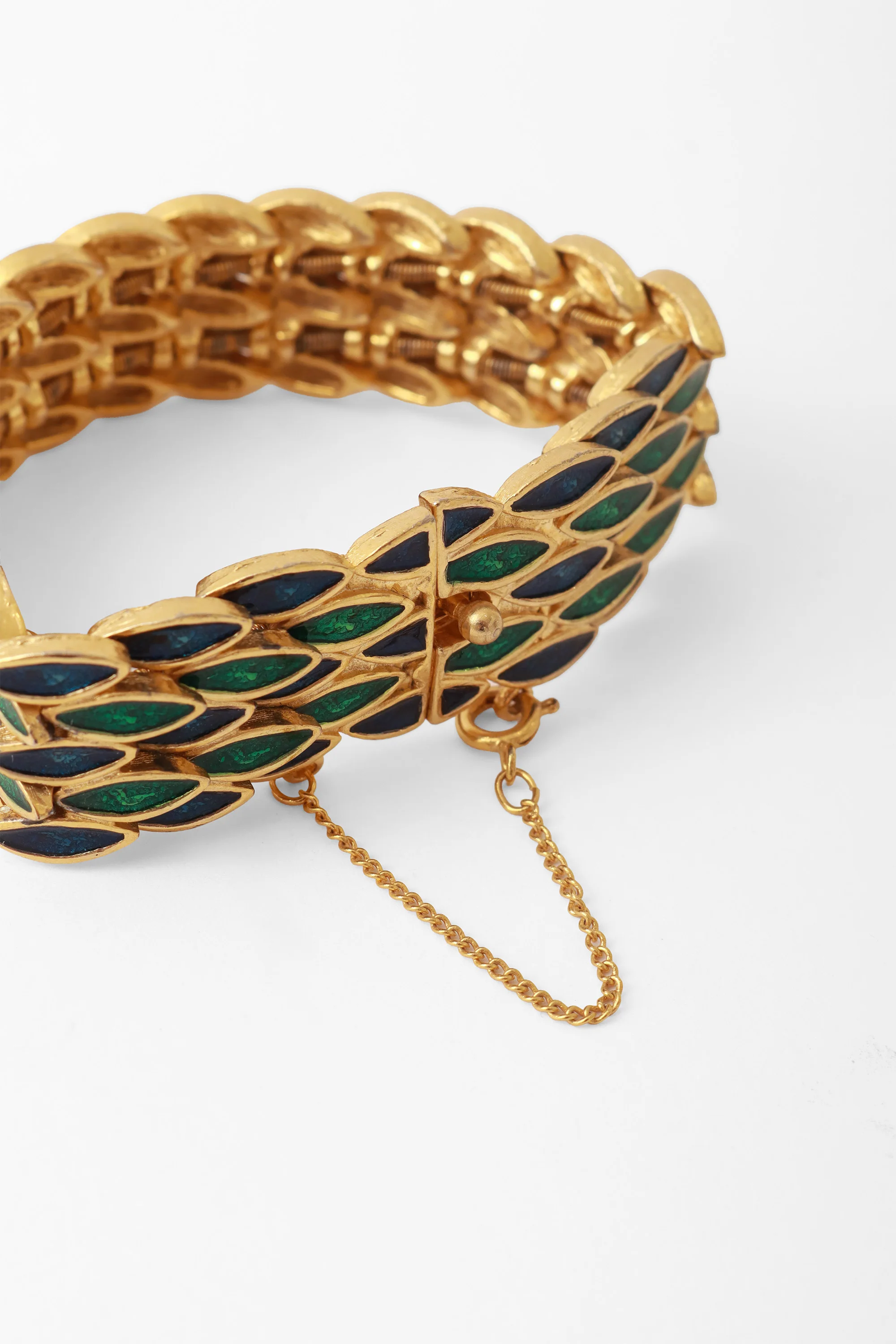 Enamel Leaf Motif Bracelet - Image 3