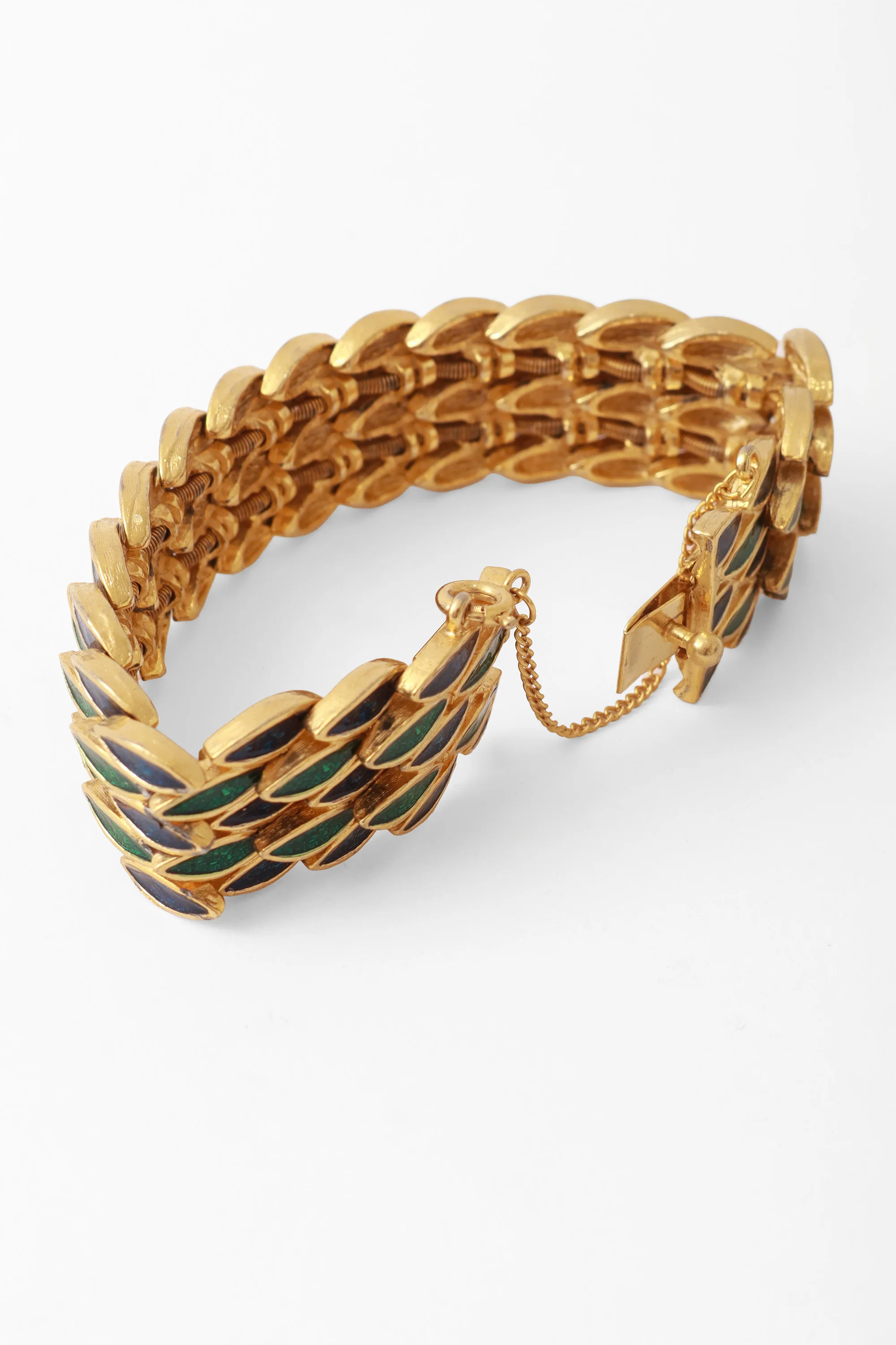 Enamel Leaf Motif Bracelet - Image 4