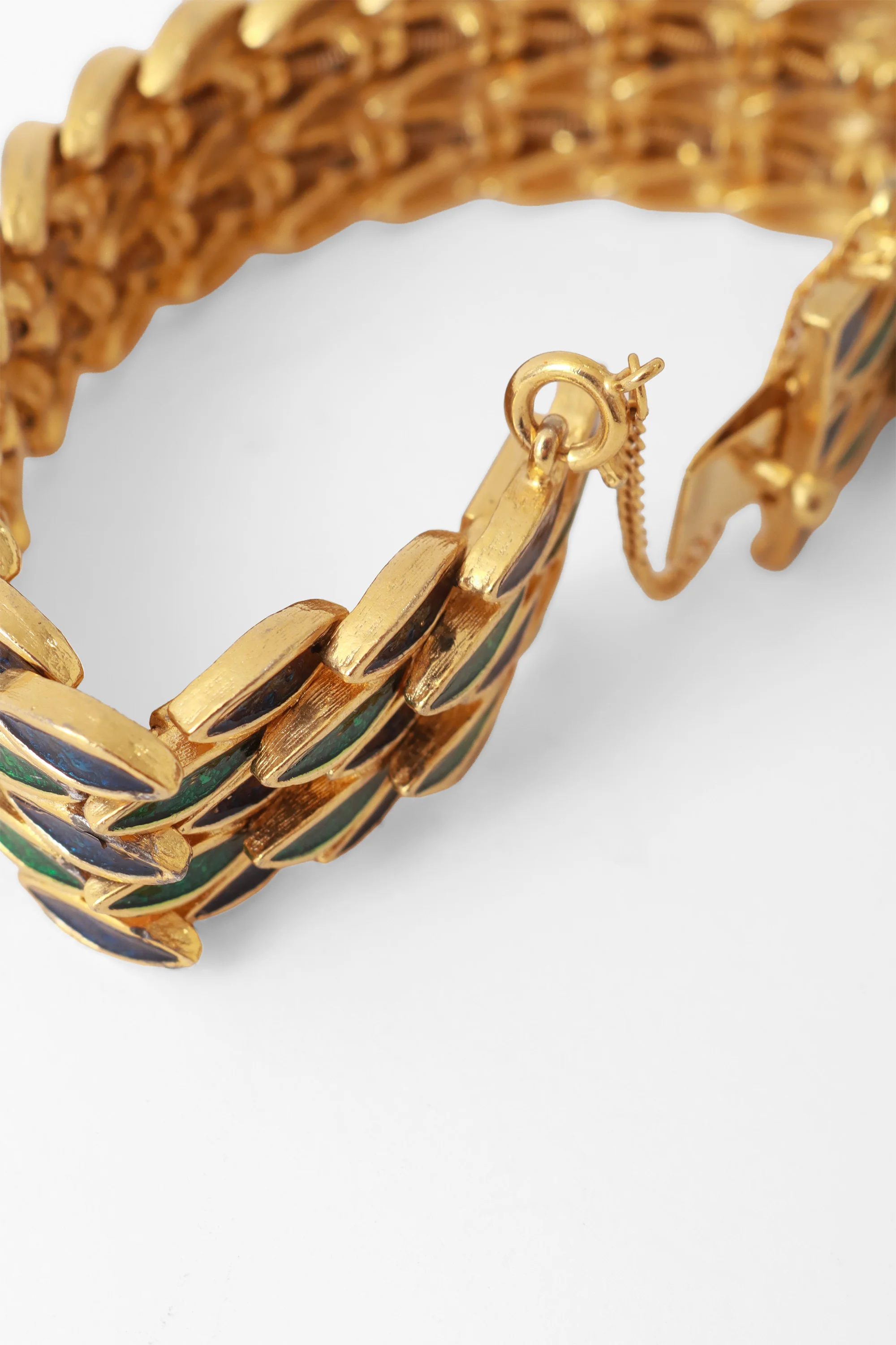 Enamel Leaf Motif Bracelet - Image 5