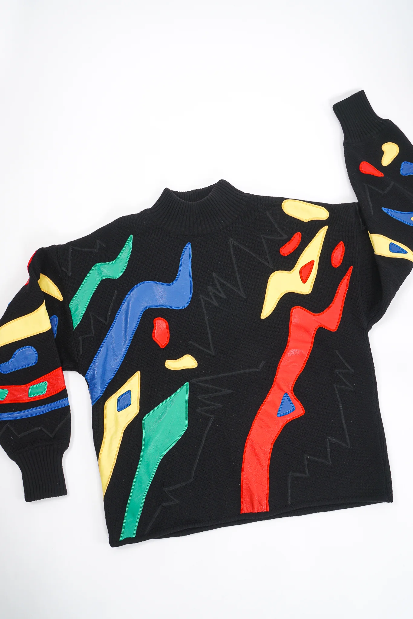 Leather Appliqué Sweater - Image 11