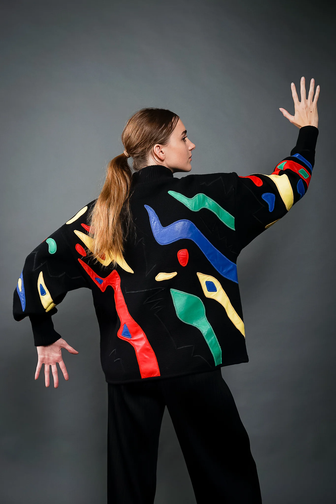 Leather Appliqué Sweater - Image 4