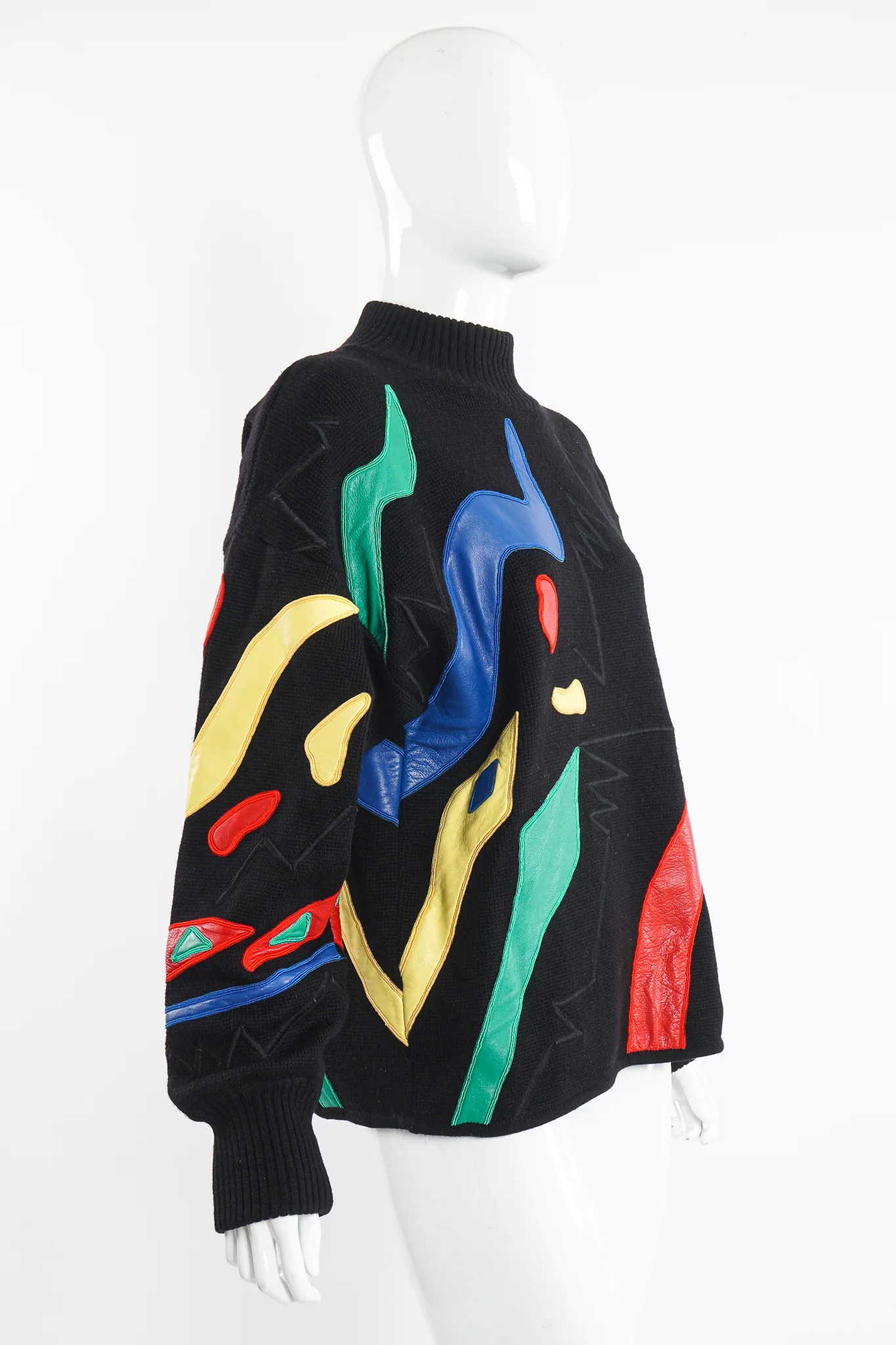 Leather Appliqué Sweater - Image 7