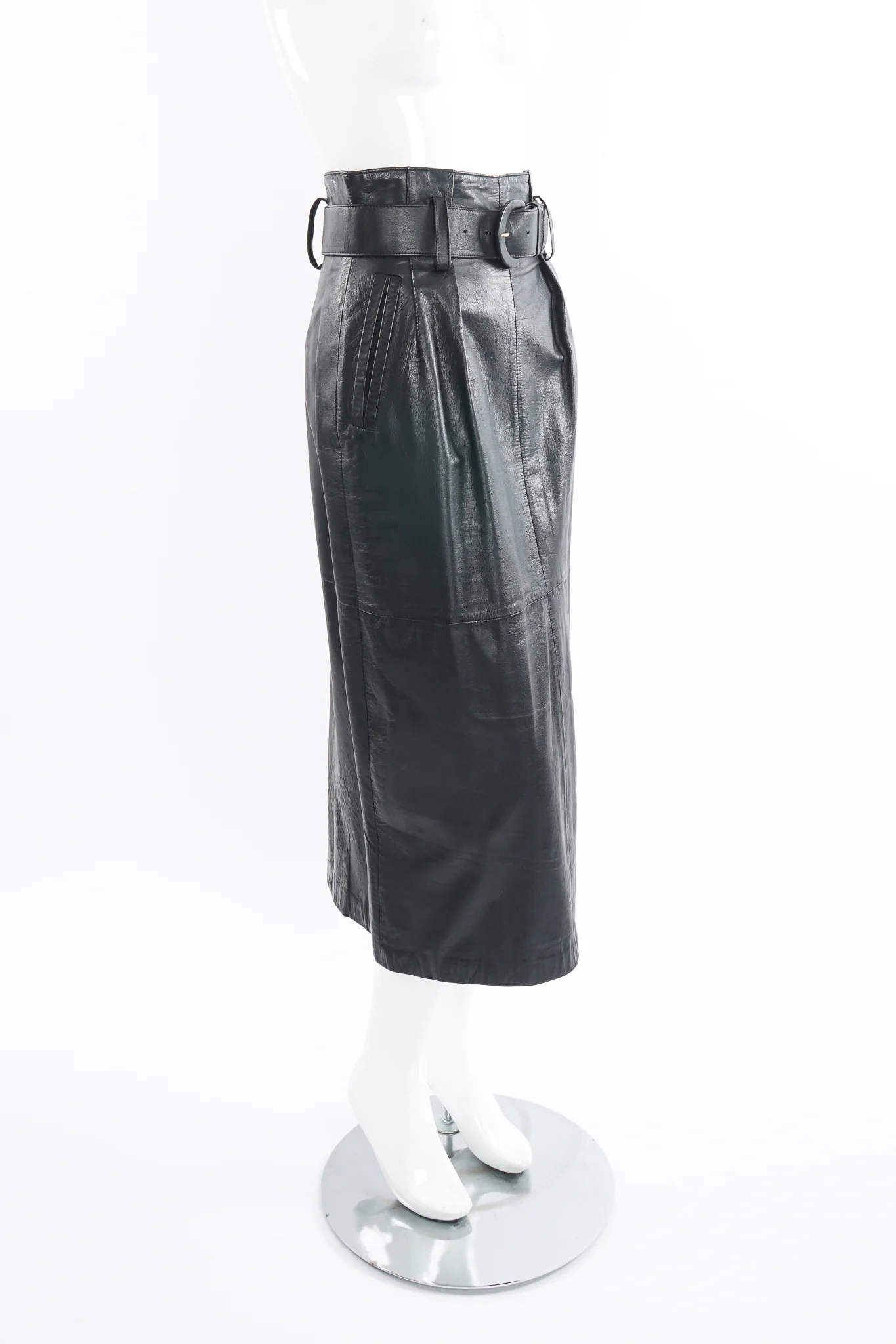Leather Belted Skirt