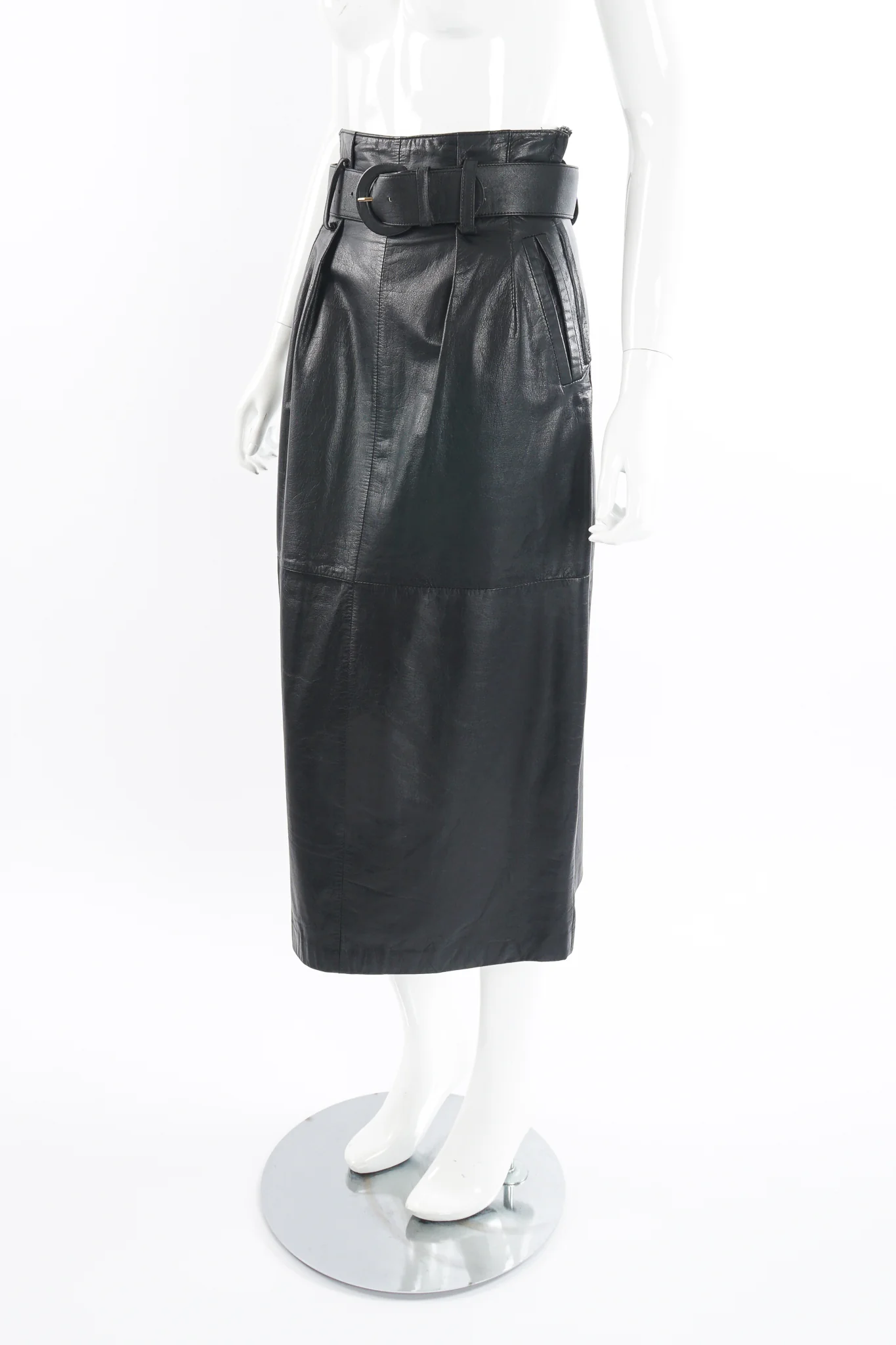 Leather Belted Skirt - Image 4