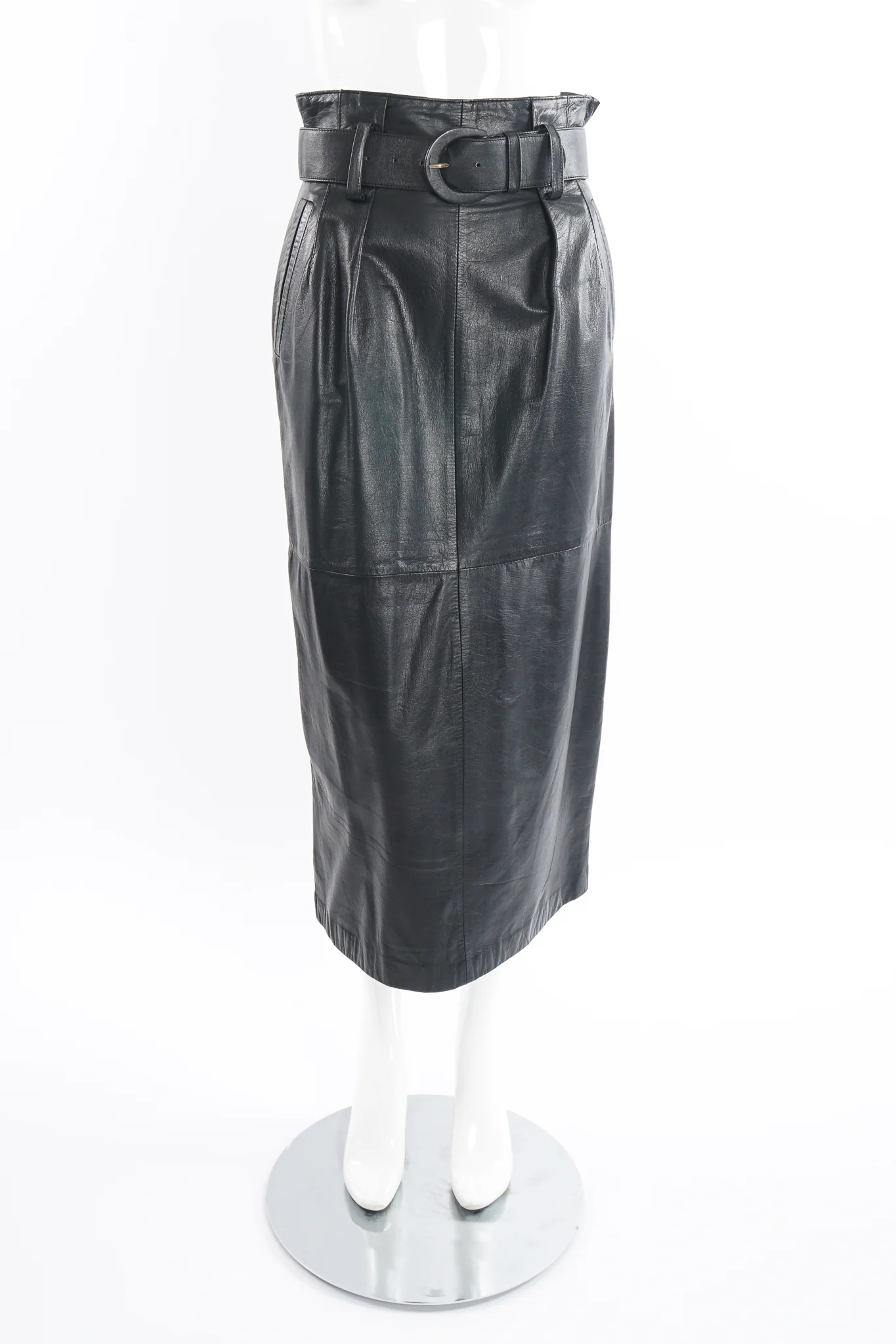 Leather Belted Skirt - Image 5