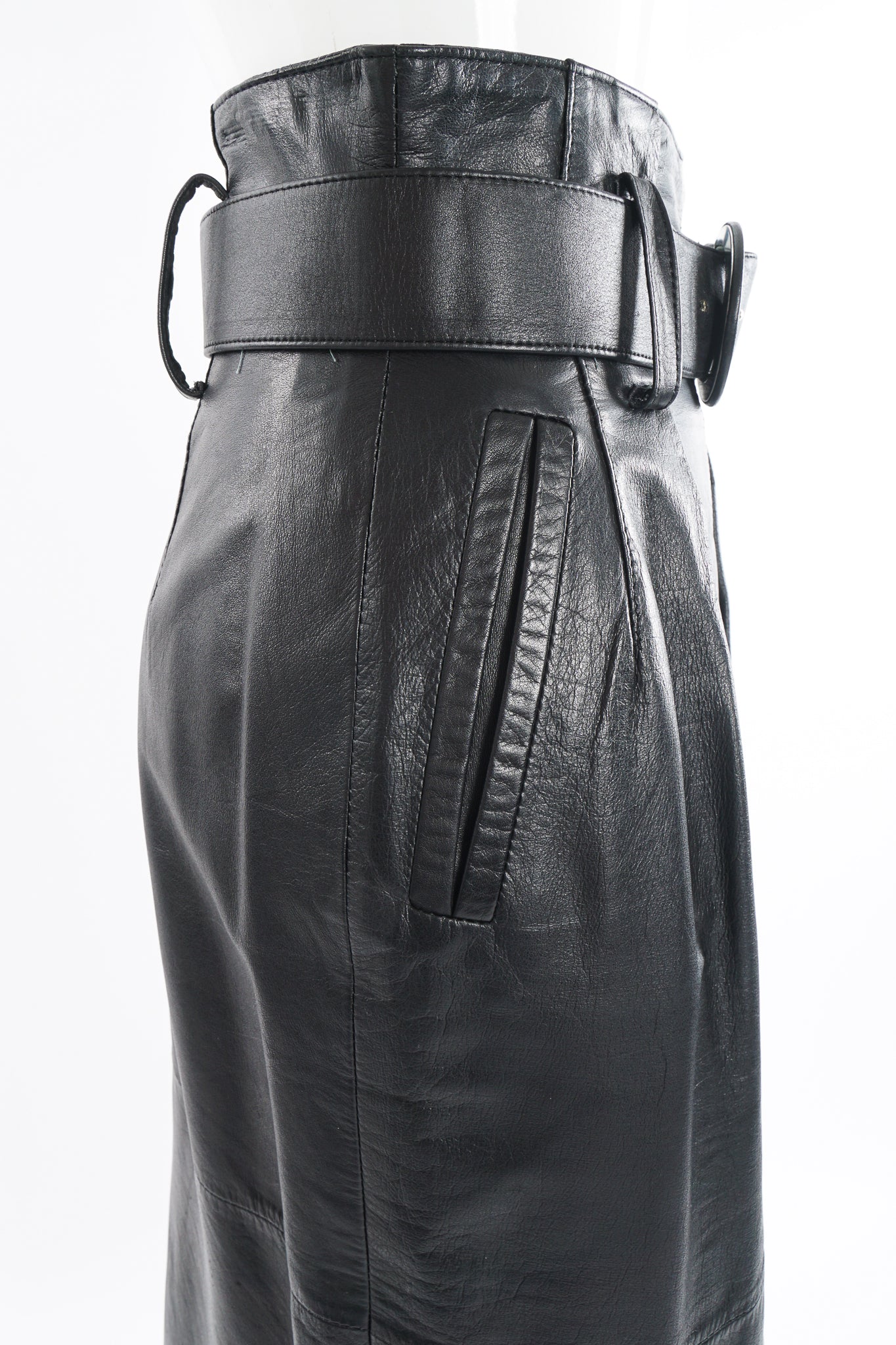 Leather Belted Skirt - Image 7