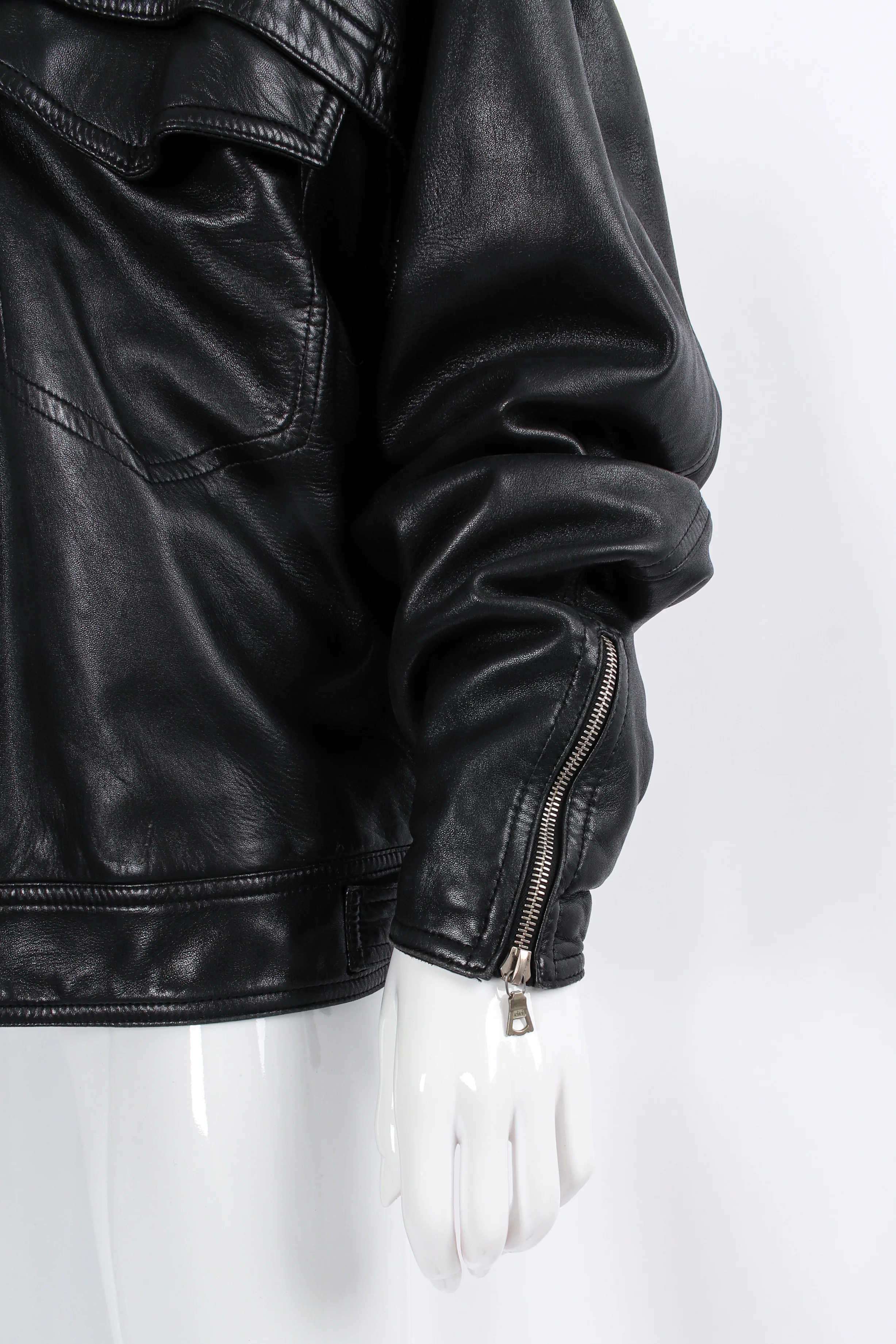 Leather Bomber Jacket - Image 10