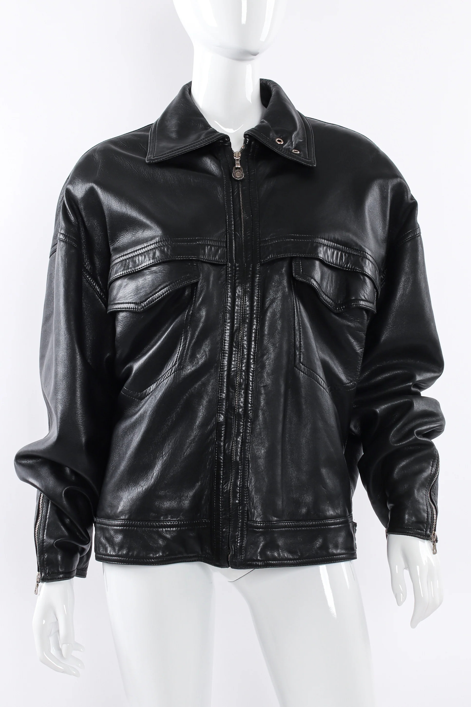 Leather Bomber Jacket - Image 3