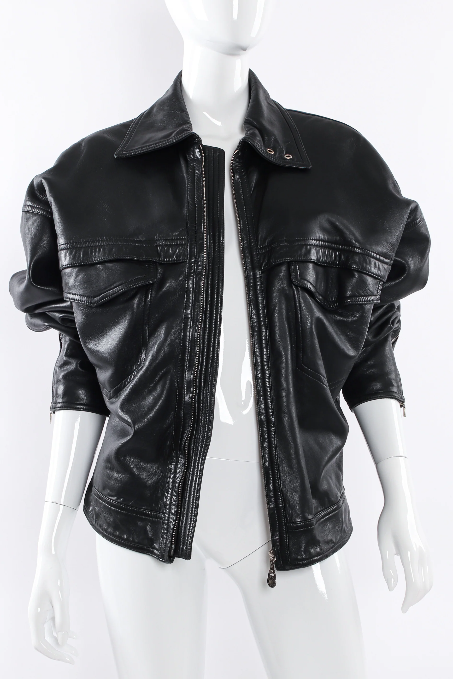 Leather Bomber Jacket - Image 4