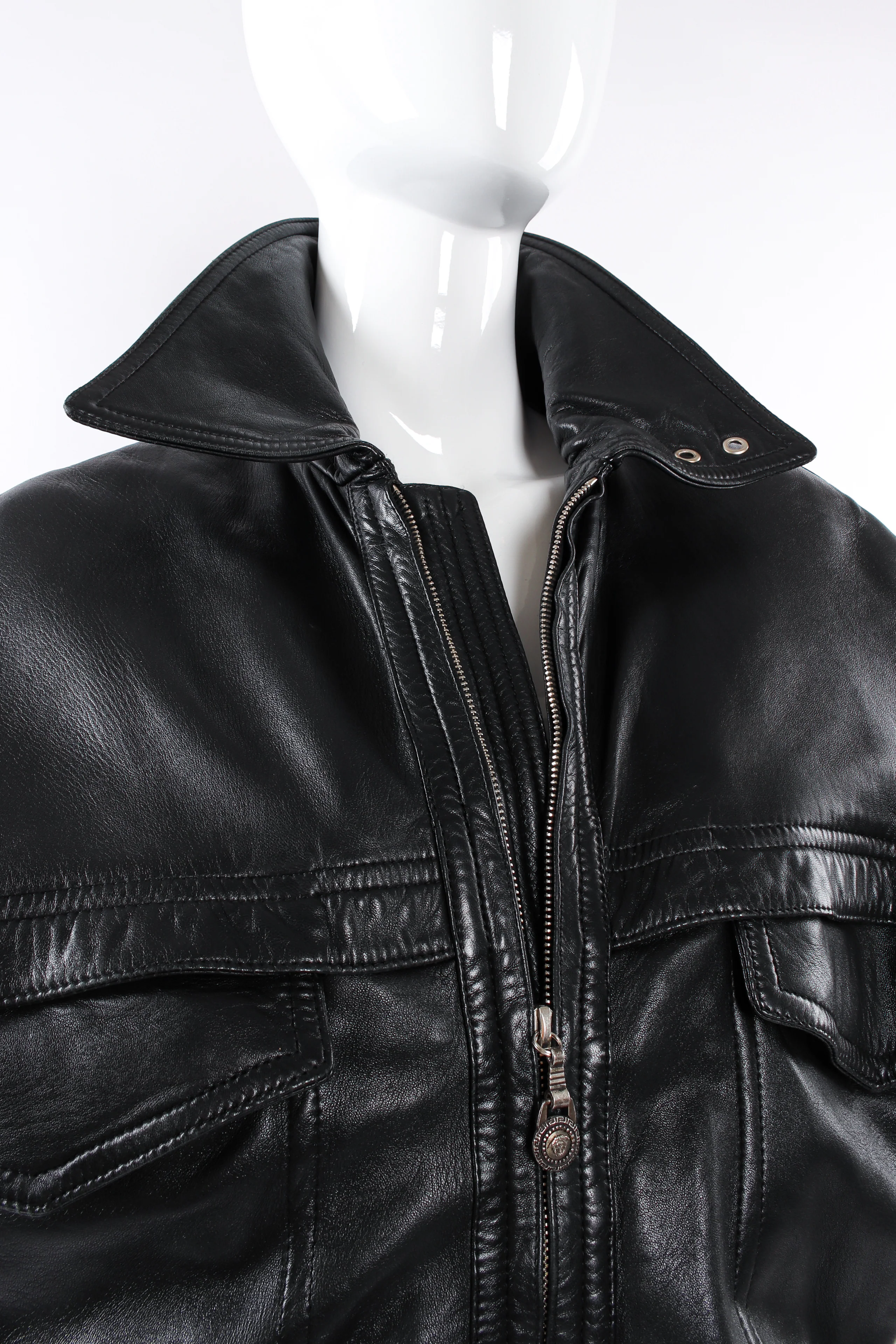 Leather Bomber Jacket - Image 7
