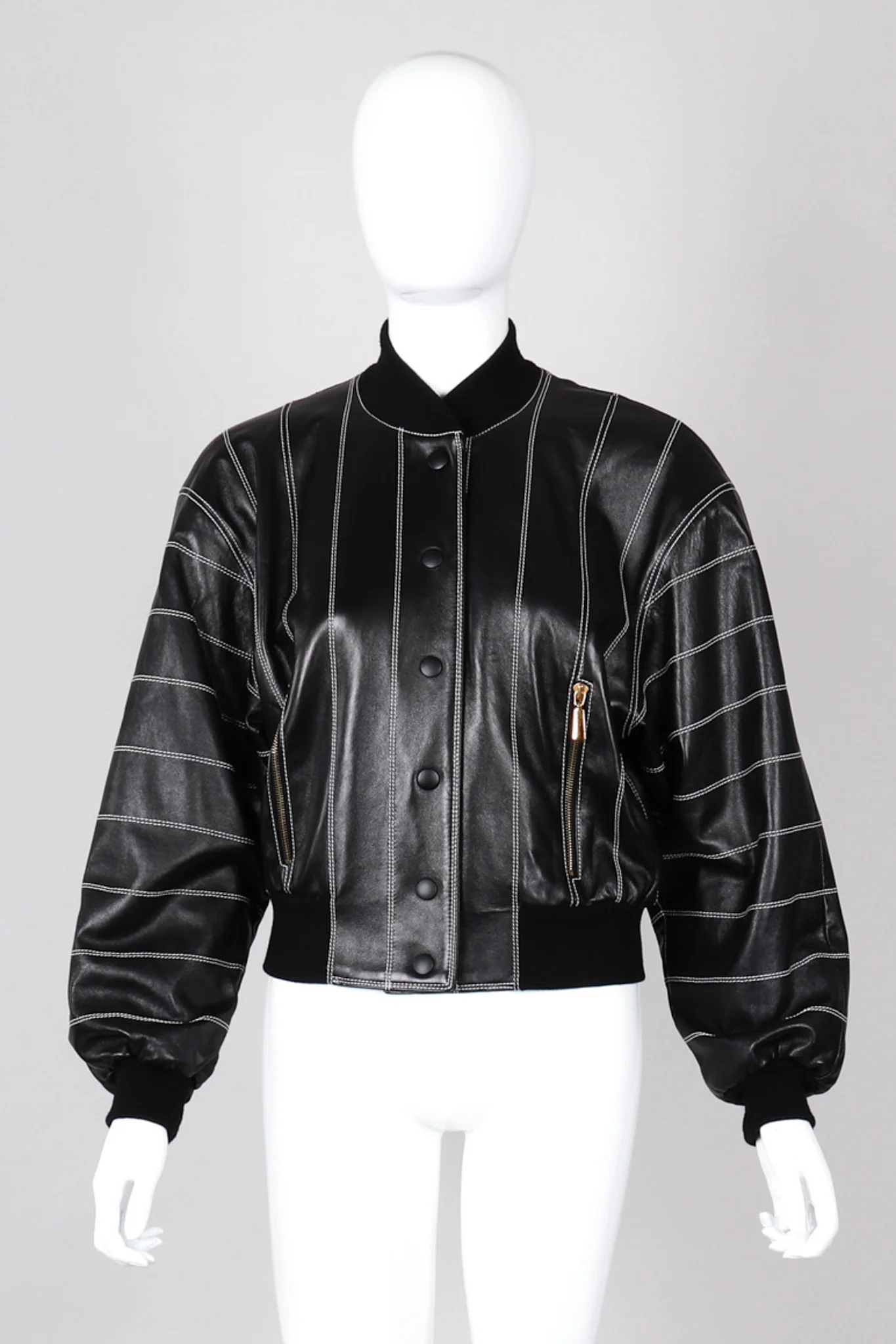 Leather Bomber Jacket - Image 3