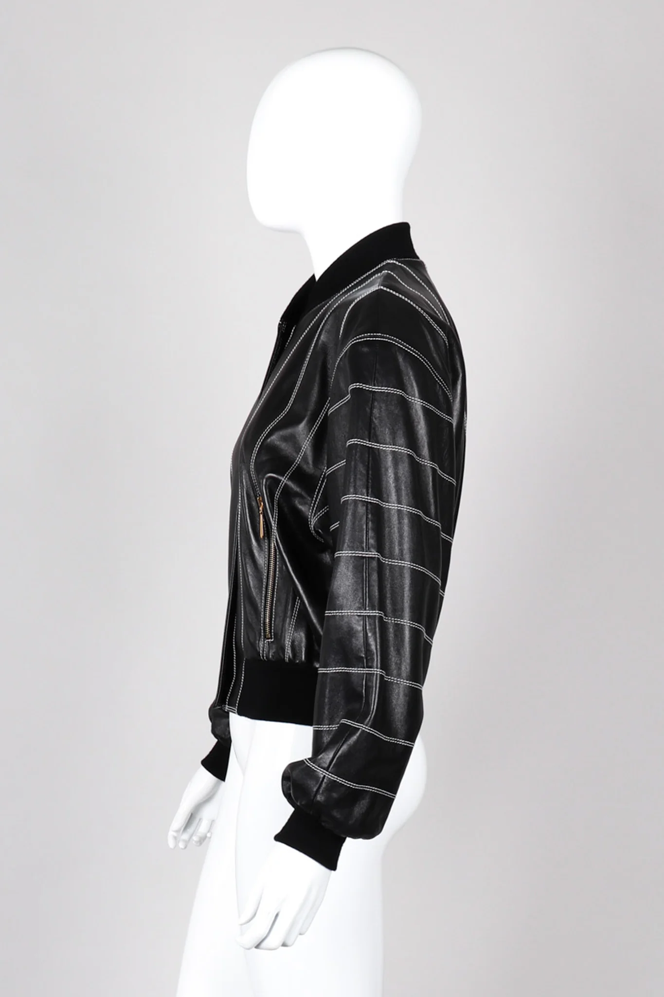 Leather Bomber Jacket - Image 5