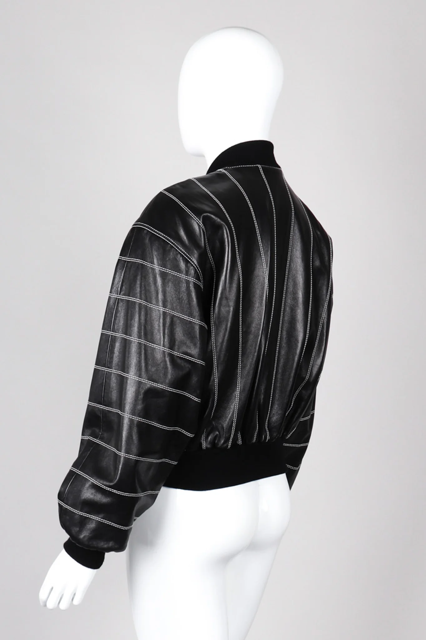 Leather Bomber Jacket - Image 6