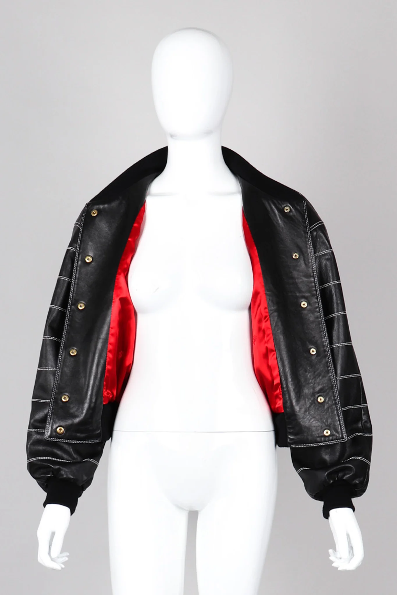 Leather Bomber Jacket - Image 7