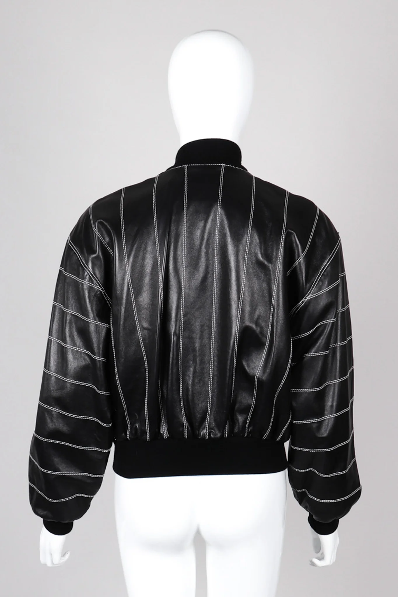 Leather Bomber Jacket - Image 8
